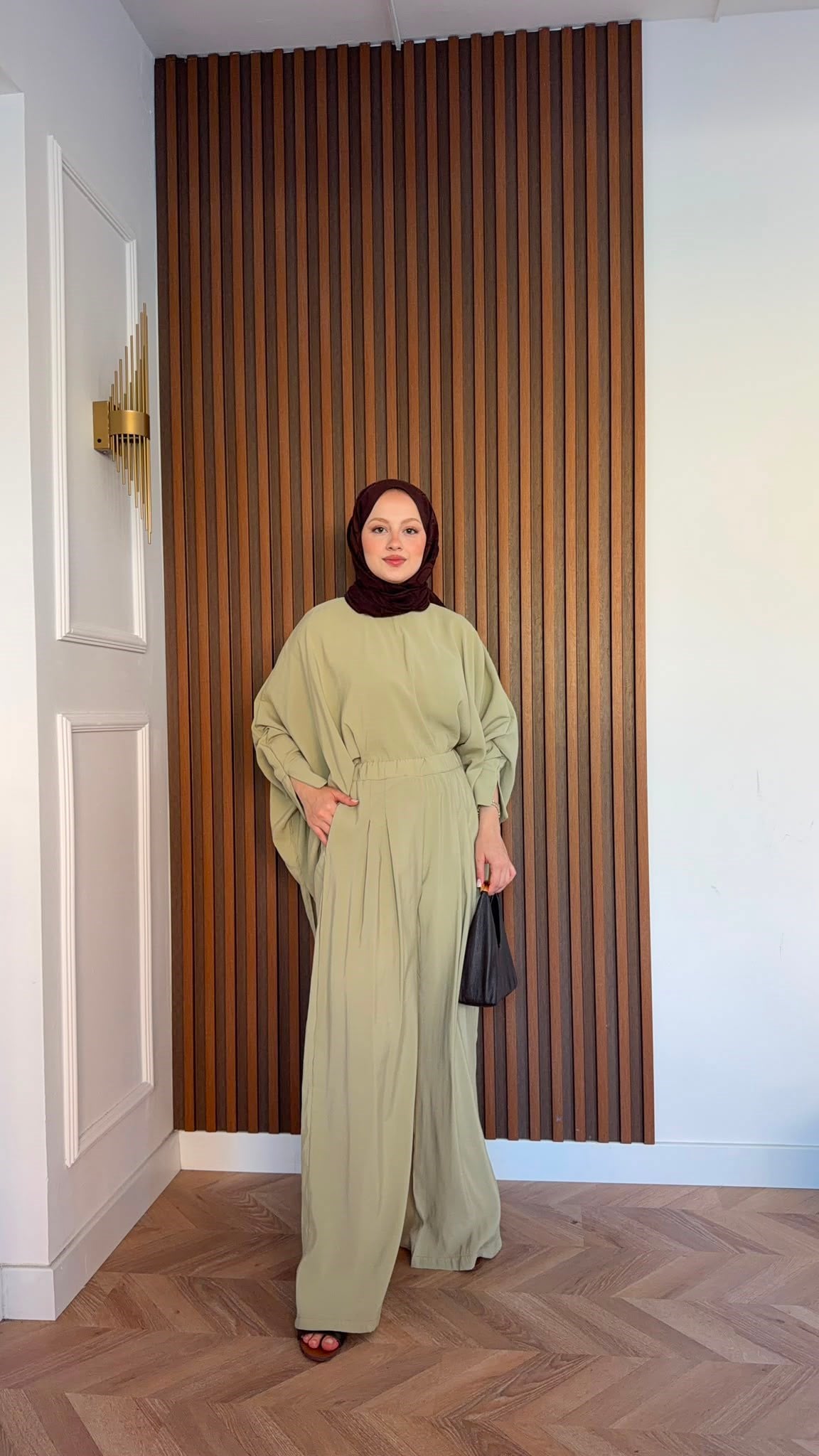 MEYSADESIGN PANTOLON TAKIM Yarasa Kol Tensel Takım Çağla