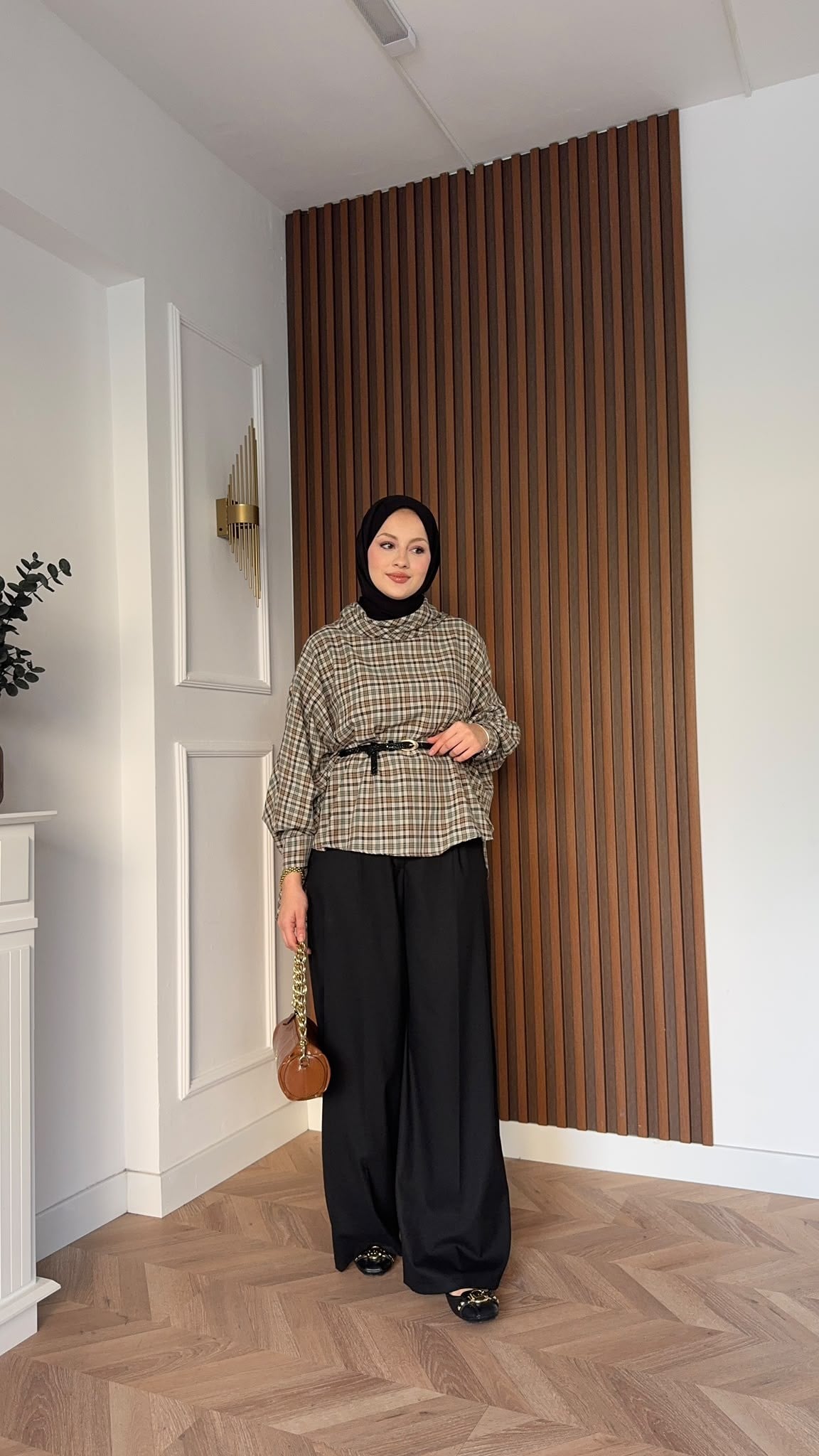 MEYSADESIGN PANTOLON TAKIM Yarasa Kol Ekoseli Pantolonlu Takım Siyah Haki
