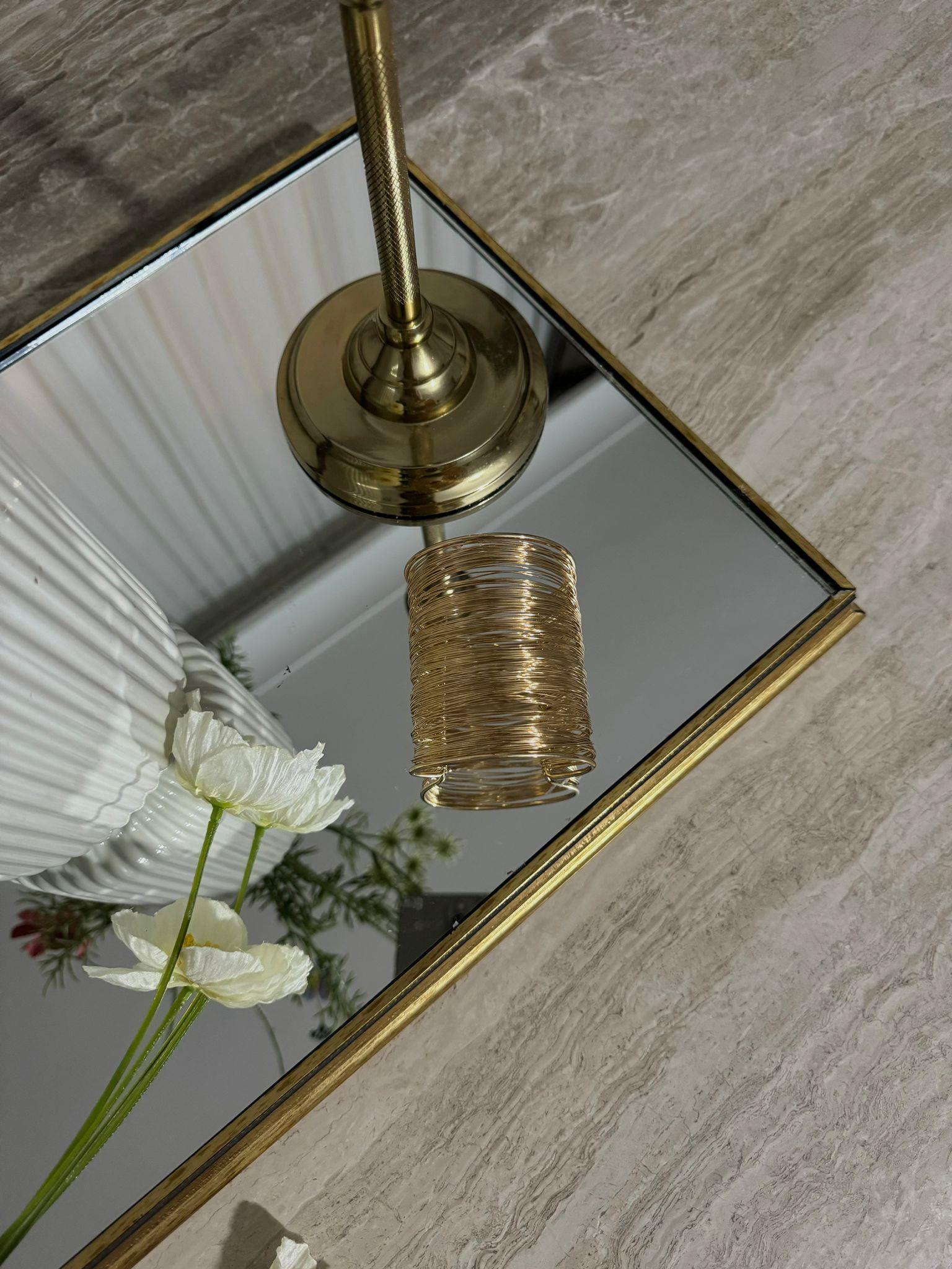 MEYSADESIGN TAKI & AKSESUAR Çelik Kaplama Tel Kelepçe Gold Ayarlanabilir Bileklik