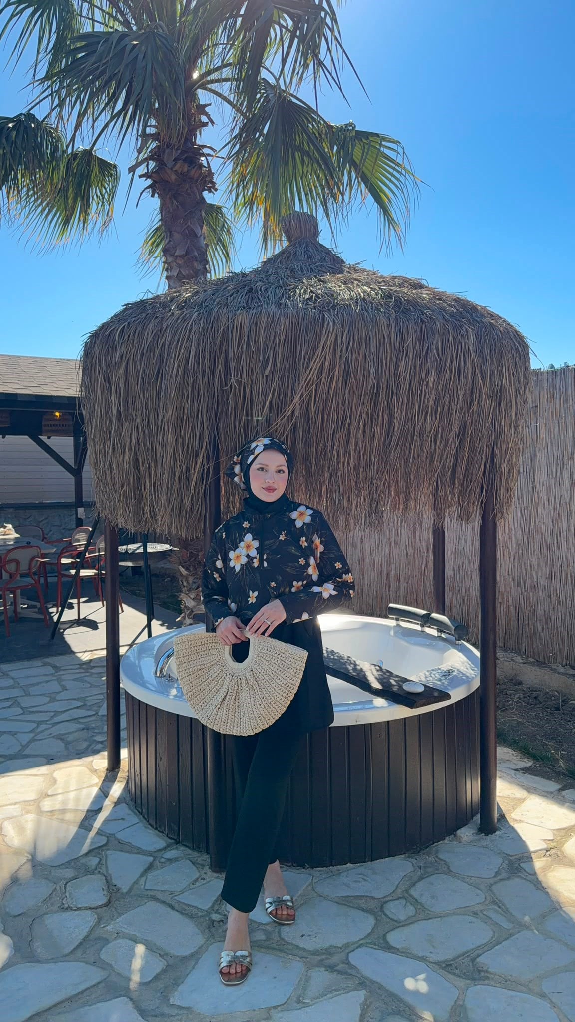 MEYSADESIGN TESETTÜR MAYO Flowers Desenli Üçlü Mayo Seti Lacivert Çiçek