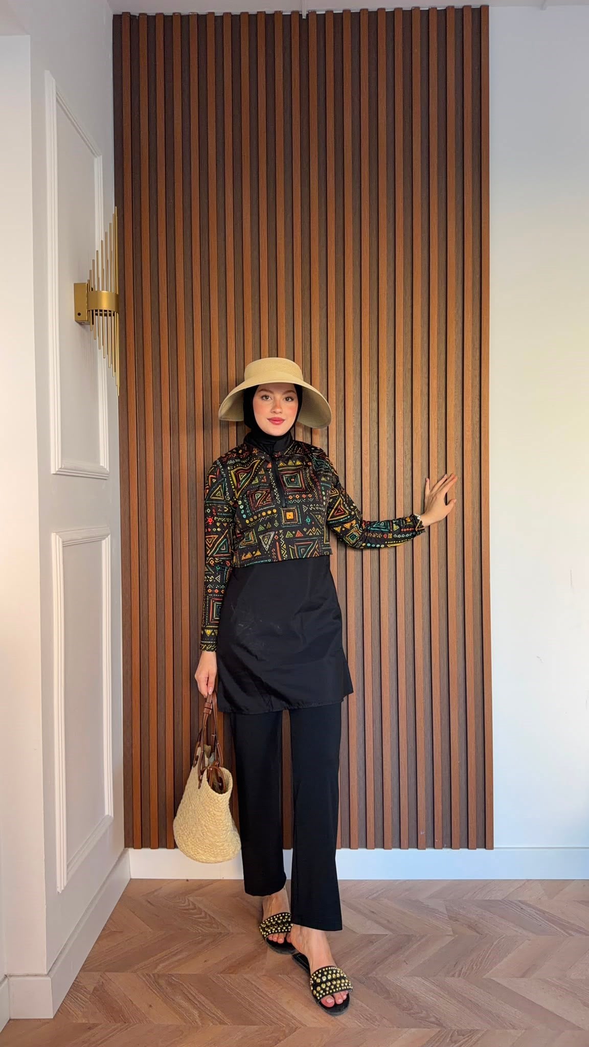 MEYSADESIGN TESETTÜR MAYO Kilim Desenli Üçlü Mayo Seti