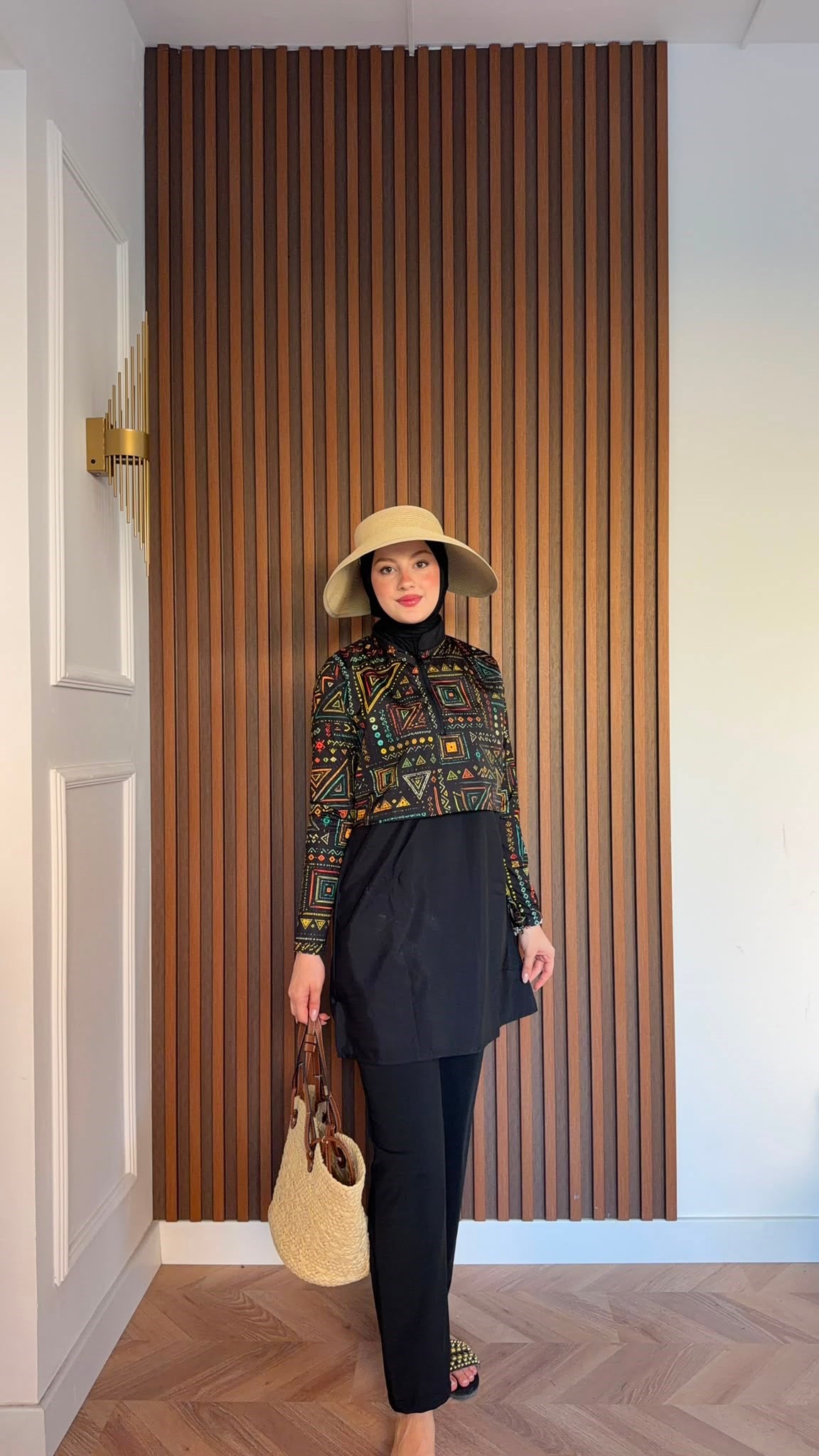 MEYSADESIGN TESETTÜR MAYO Kilim Desenli Üçlü Mayo Seti