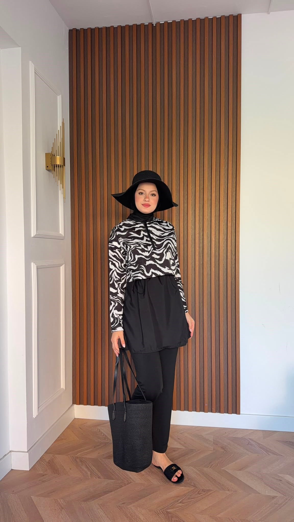 MEYSADESIGN TESETTÜR MAYO Zebra Desenli Üçlü Mayo Seti