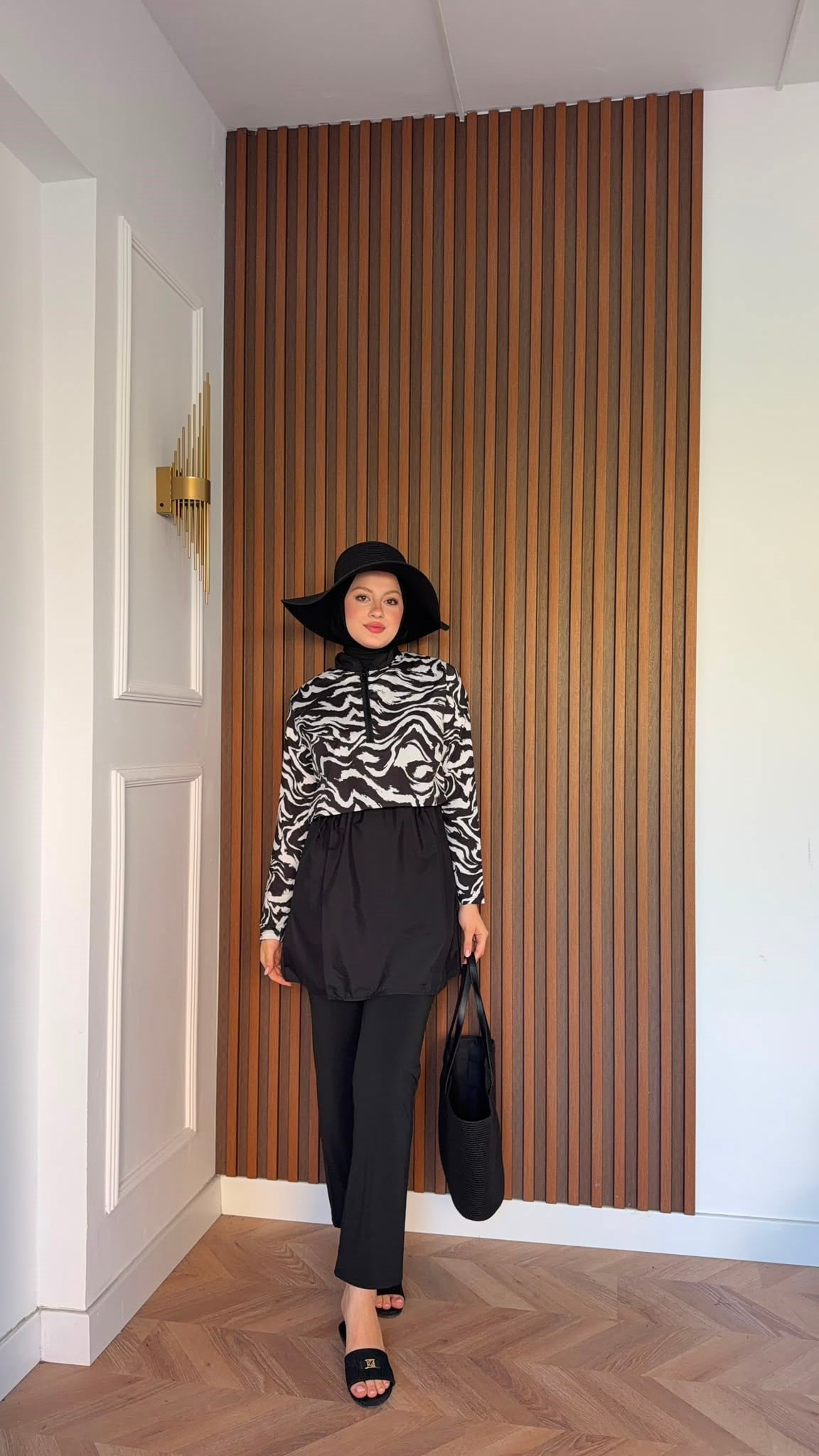 MEYSADESIGN TESETTÜR MAYO Zebra Desenli Üçlü Mayo Seti