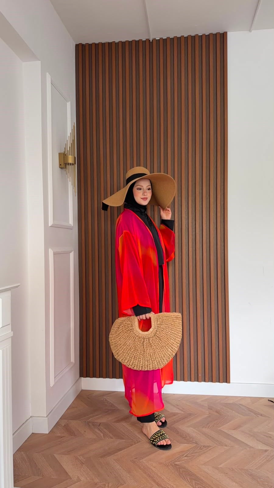 MEYSADESIGN TESETTÜR PAREO Flora Fuşya Renkli Şifon Pareo