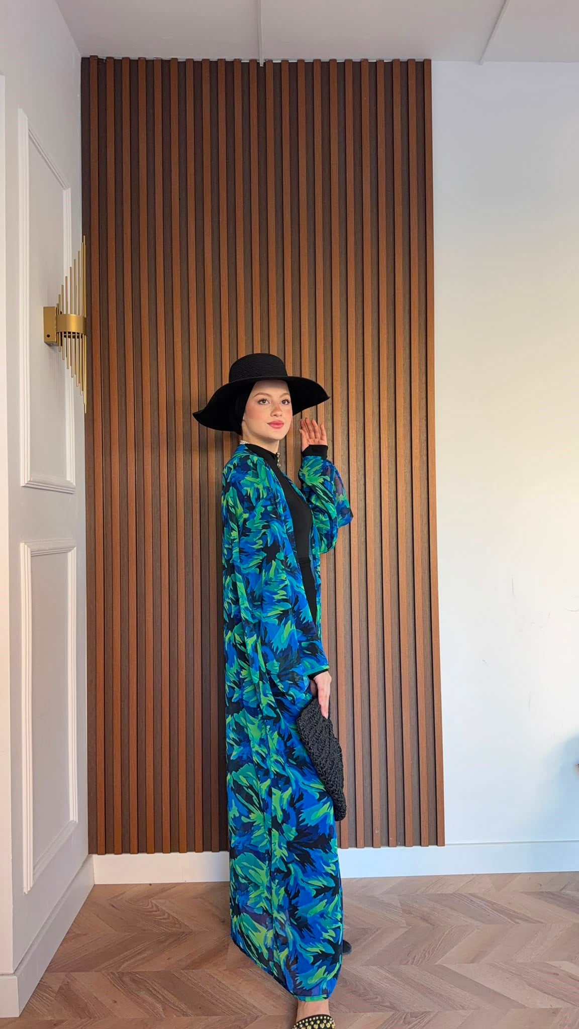 MEYSADESIGN TESETTÜR PAREO Summer Mavi Desenli Şifon Pareo