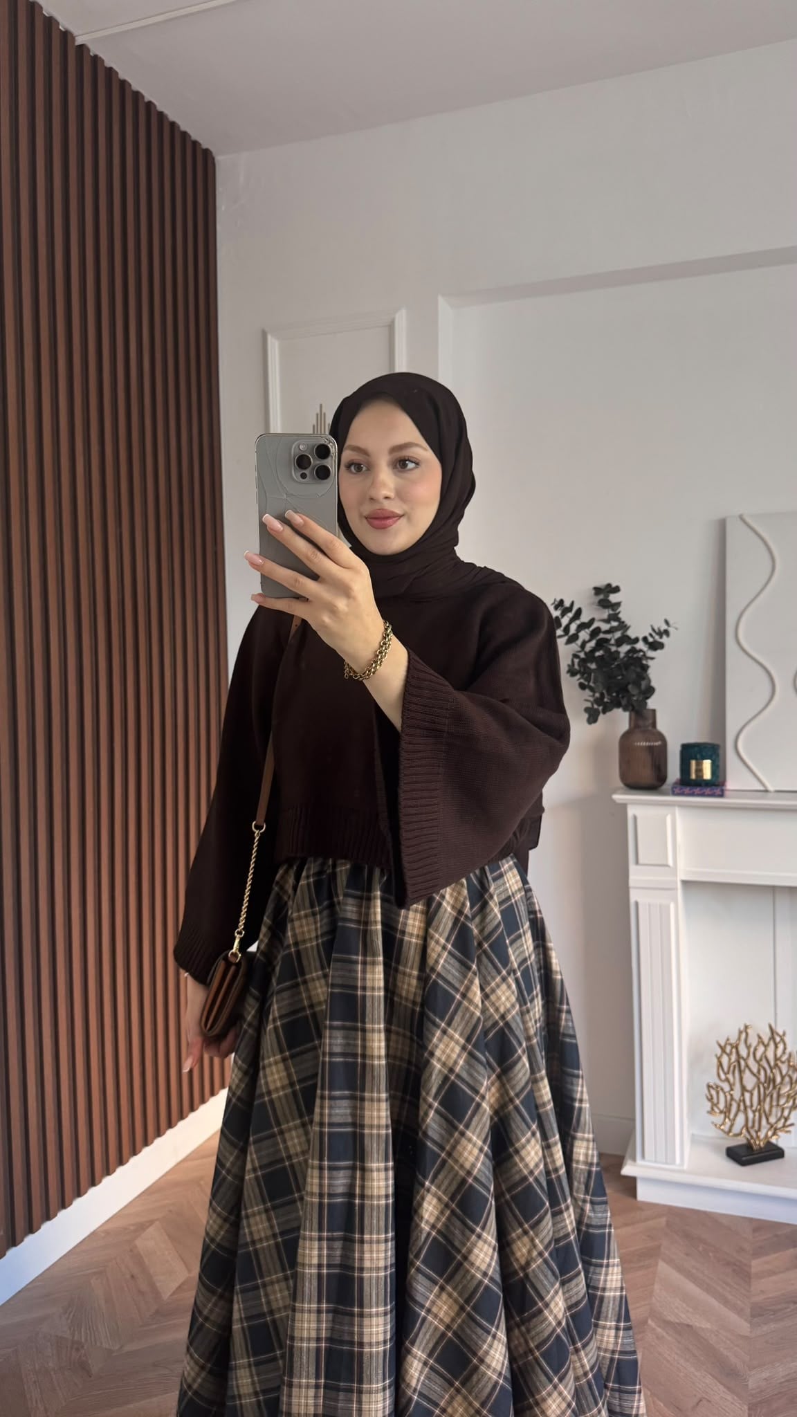 MEYSADESIGN TESETTÜR TRİKO Crop Etek Üstü Kazak Acı Kahve