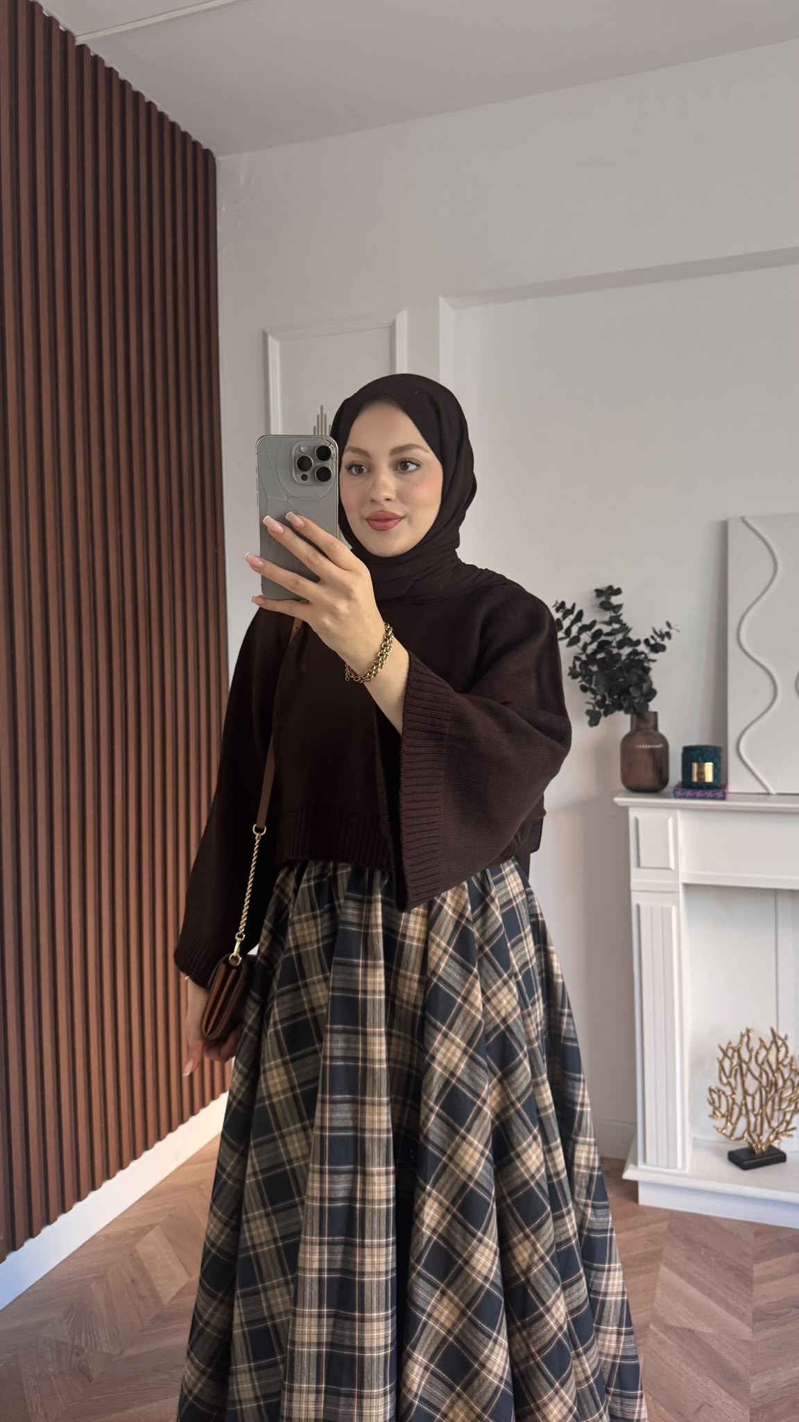 MEYSADESIGN TESETTÜR TRİKO Crop Etek Üstü Kazak Acı Kahve