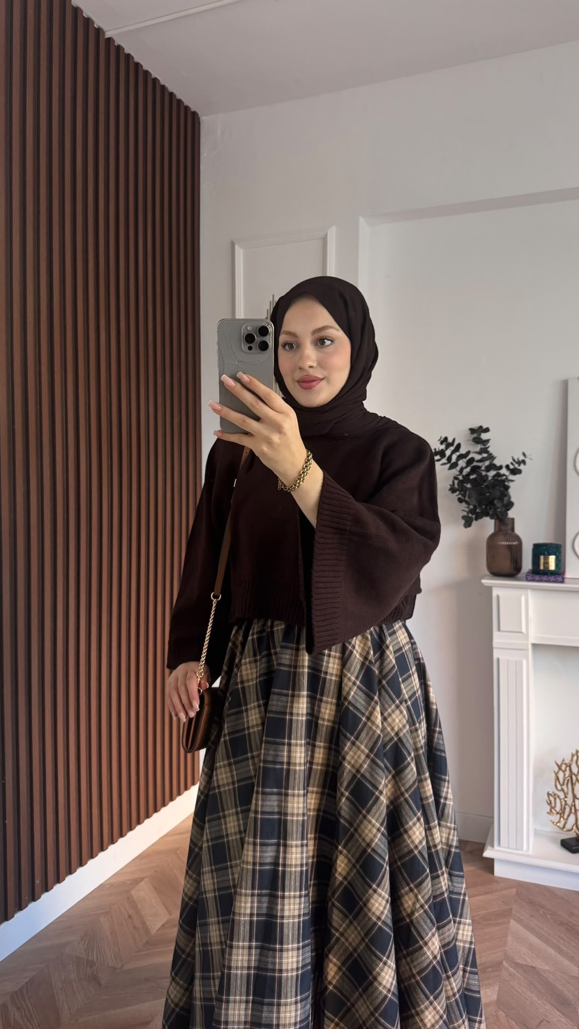 MEYSADESIGN TESETTÜR TRİKO Crop Etek Üstü Kazak Acı Kahve