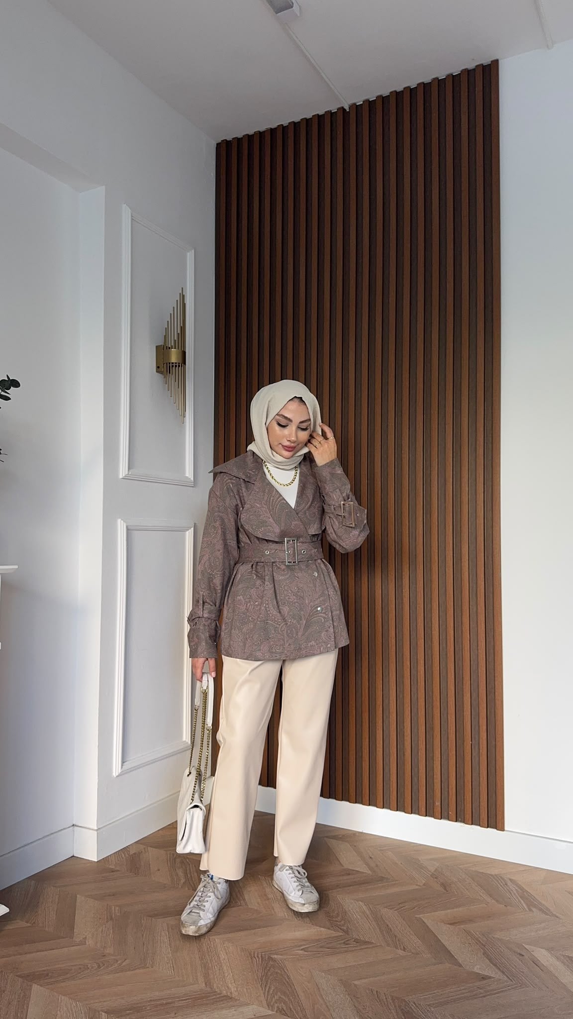 MEYSADESIGN TRENCKOT Ebruli Desenli Trençkot Mürdüm