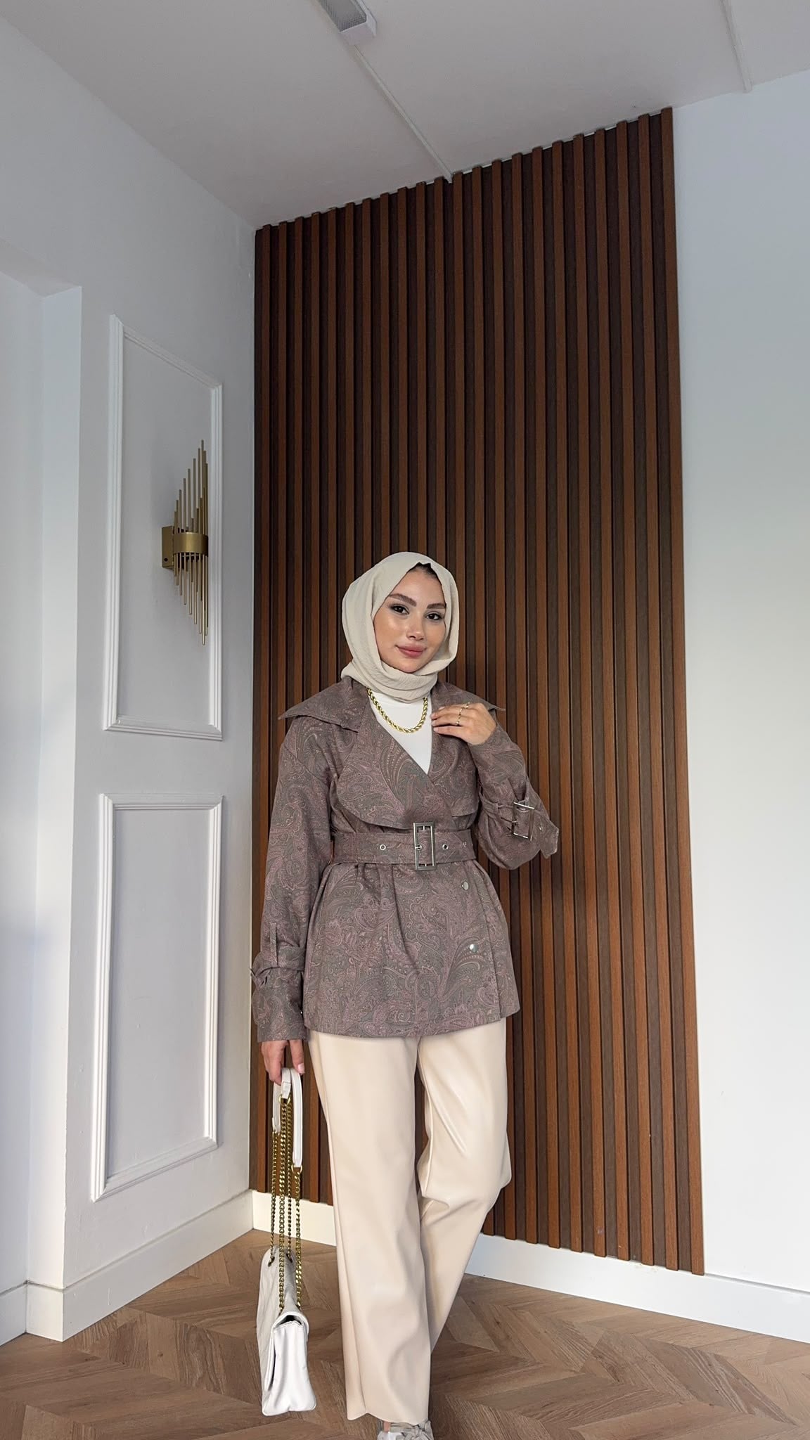 MEYSADESIGN TRENCKOT Ebruli Desenli Trençkot Mürdüm