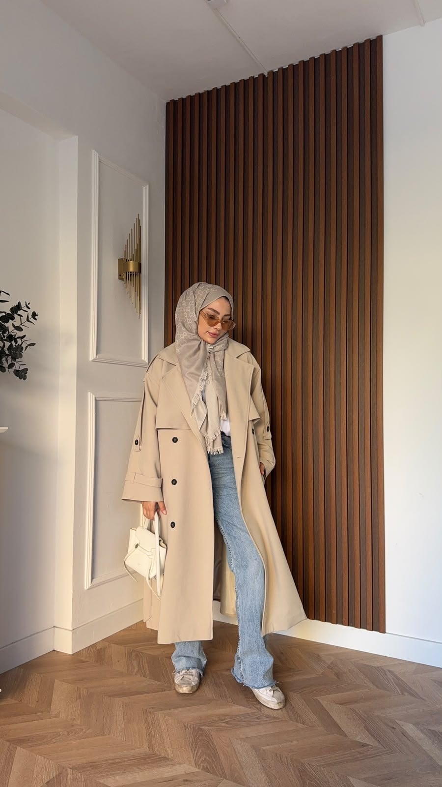 MEYSADESIGN TRENCKOT Gadget Oversize Trençkot Bej