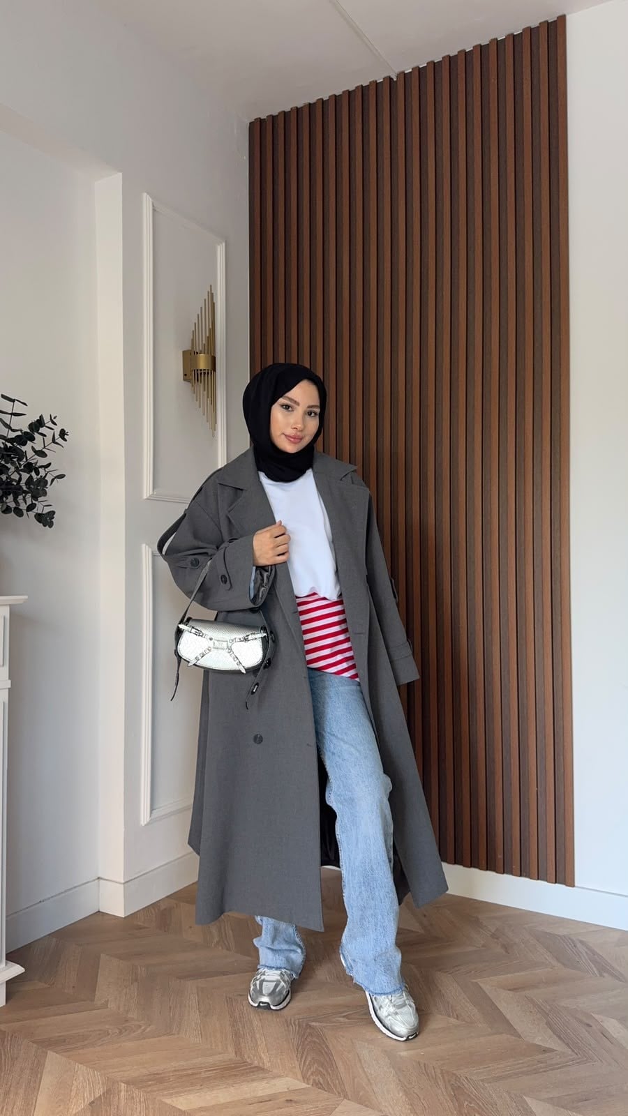 MEYSADESIGN TRENCKOT Gadget Oversize Trençkot Gri