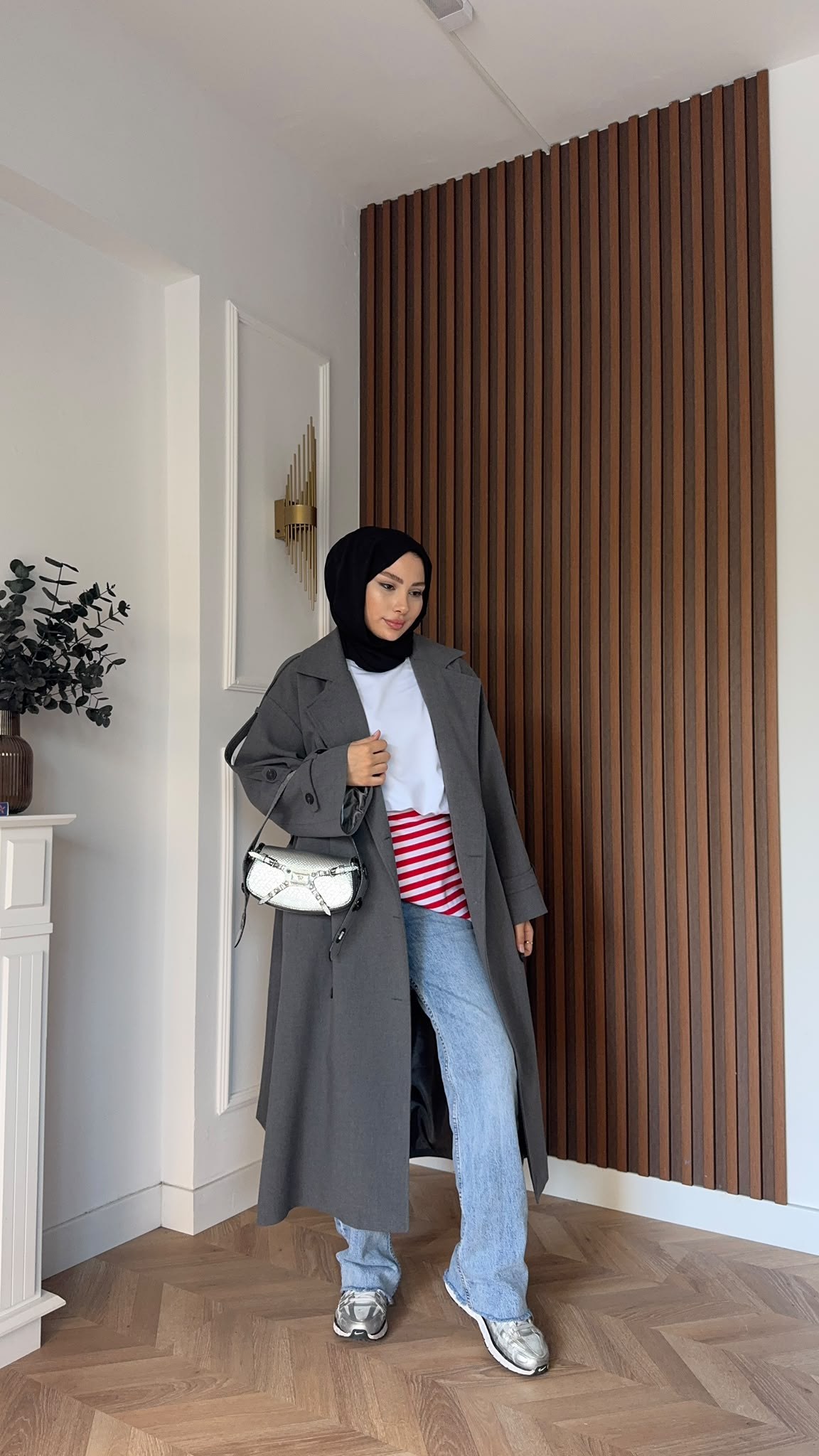 MEYSADESIGN TRENCKOT Gadget Oversize Trençkot Gri