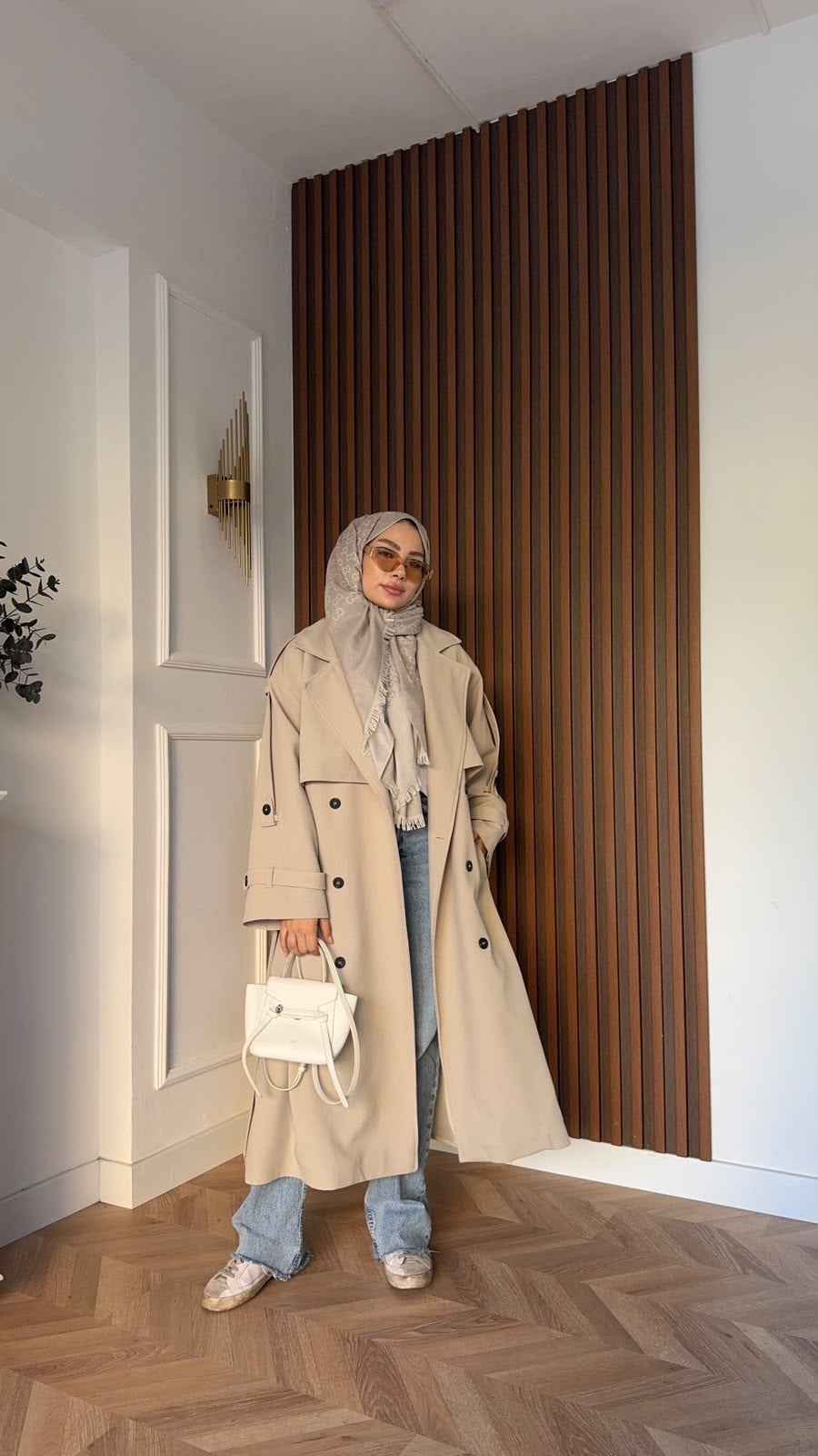 MEYSADESIGN TRENCKOT Gadget Oversize Trençkot Bej