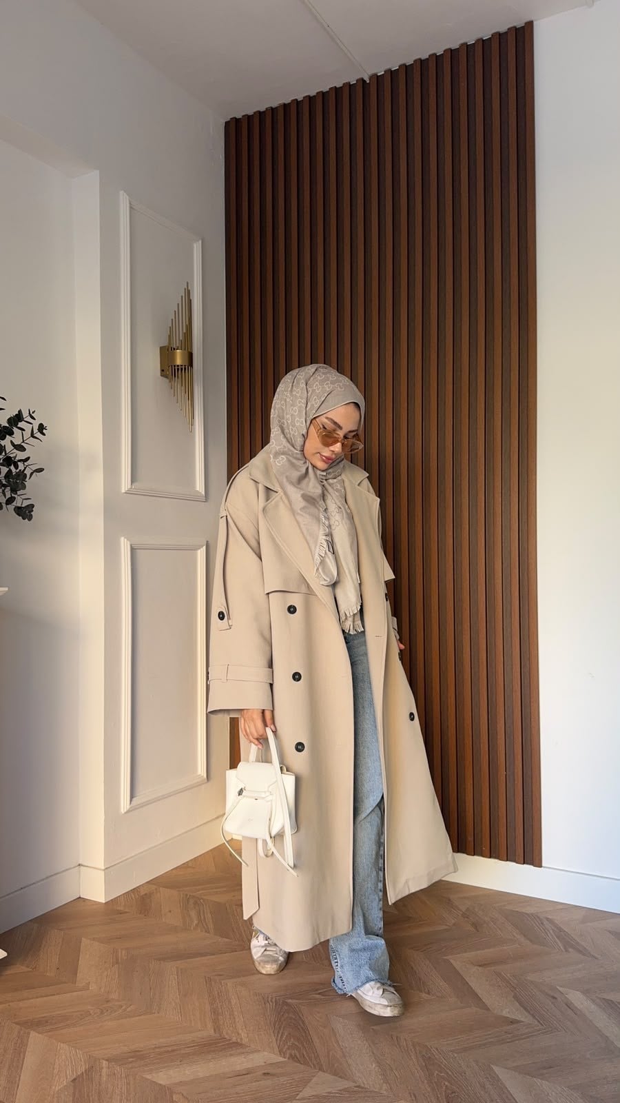 MEYSADESIGN TRENCKOT Gadget Oversize Trençkot Bej