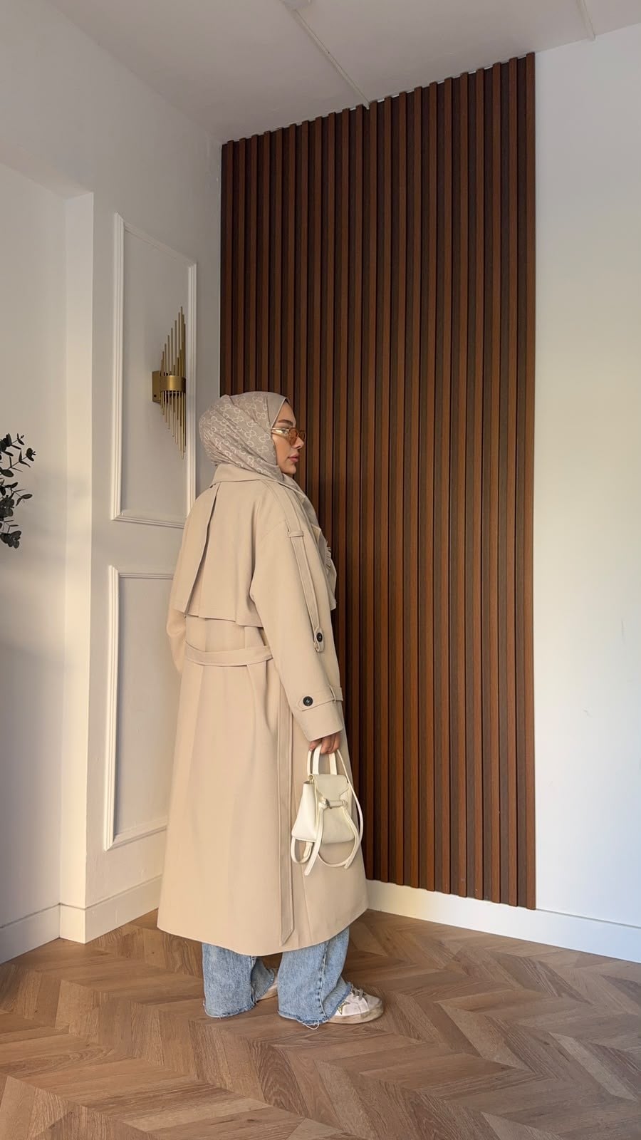 MEYSADESIGN TRENCKOT Gadget Oversize Trençkot Bej