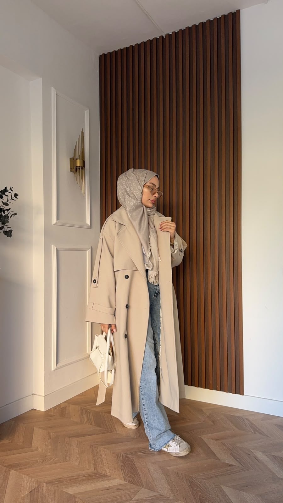 MEYSADESIGN TRENCKOT Gadget Oversize Trençkot Bej