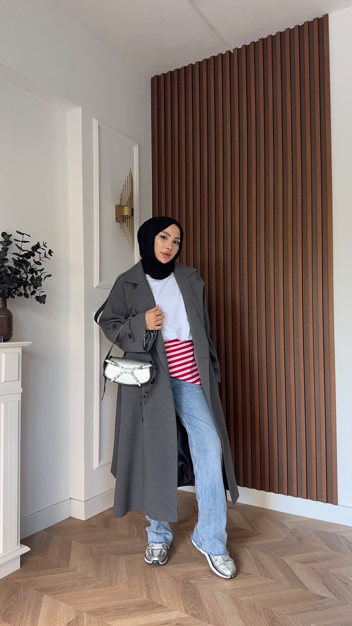 MEYSADESIGN TRENCKOT Gadget Oversize Trençkot Gri