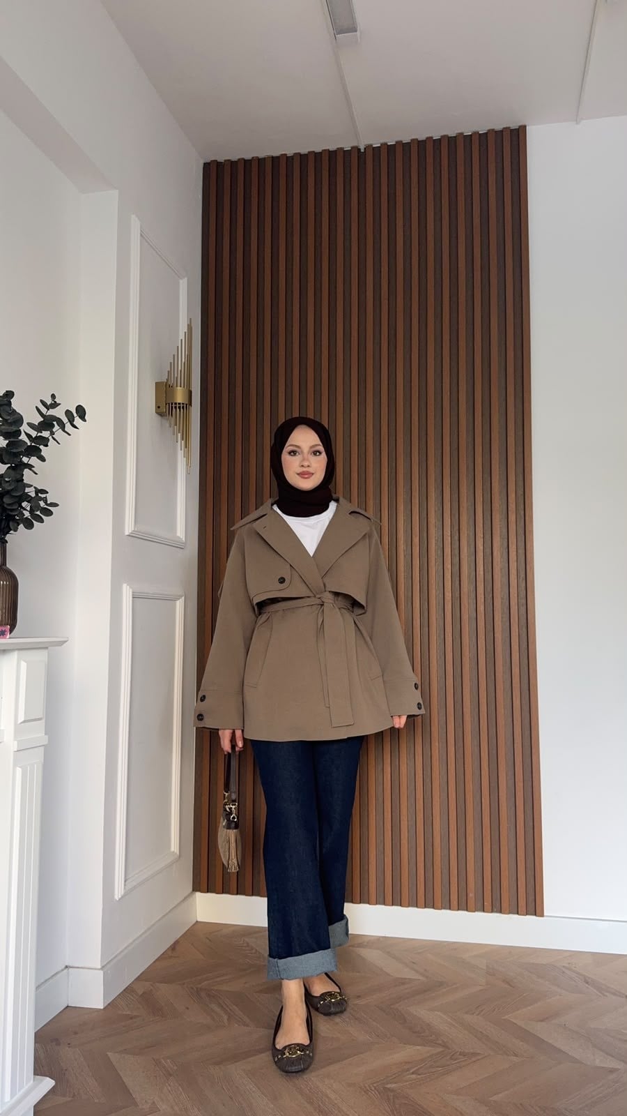 MEYSADESIGN TRENCKOT Kısa Gadget Oversize Trençkot Küf Yeşili