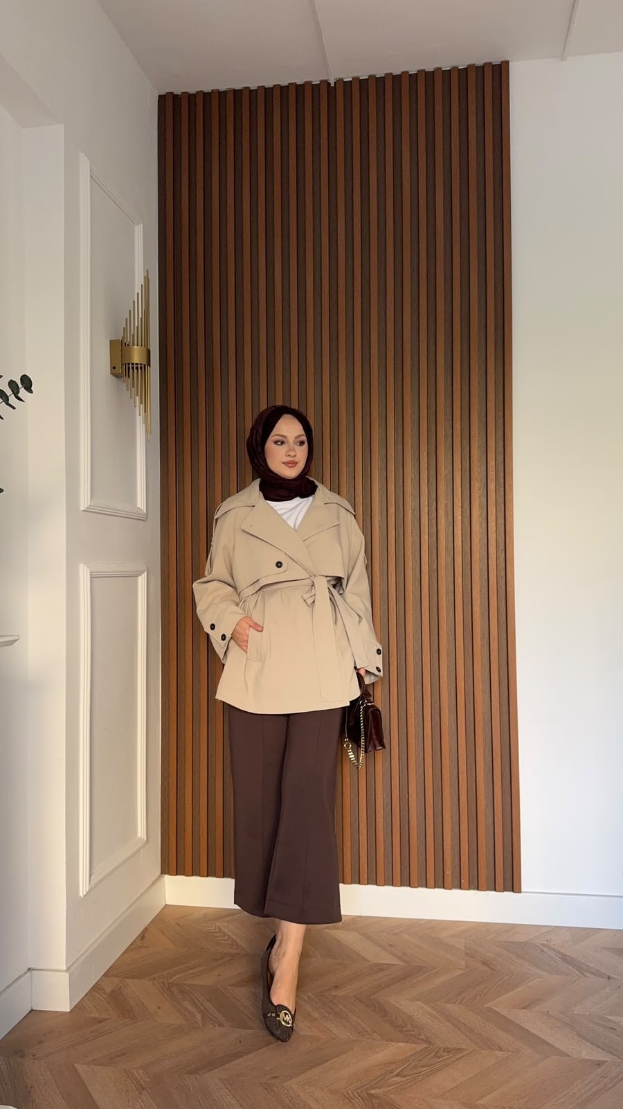 MEYSADESIGN TRENCKOT Kısa Gadget Oversize Trençkot Bej