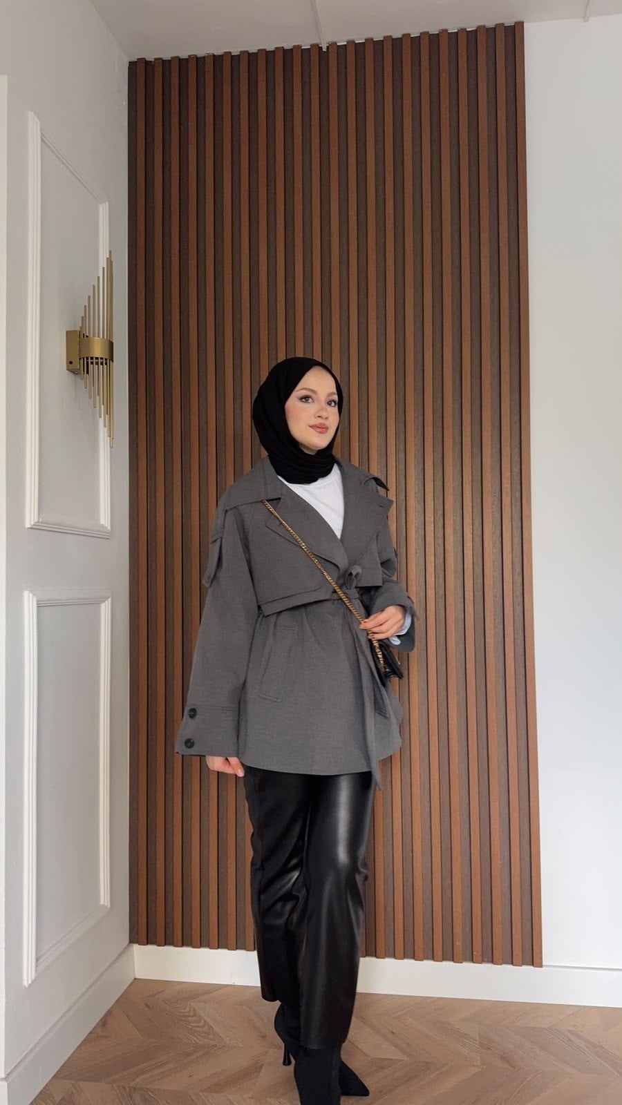 MEYSADESIGN TRENCKOT Kısa Gadget Oversize Trençkot Antrasit