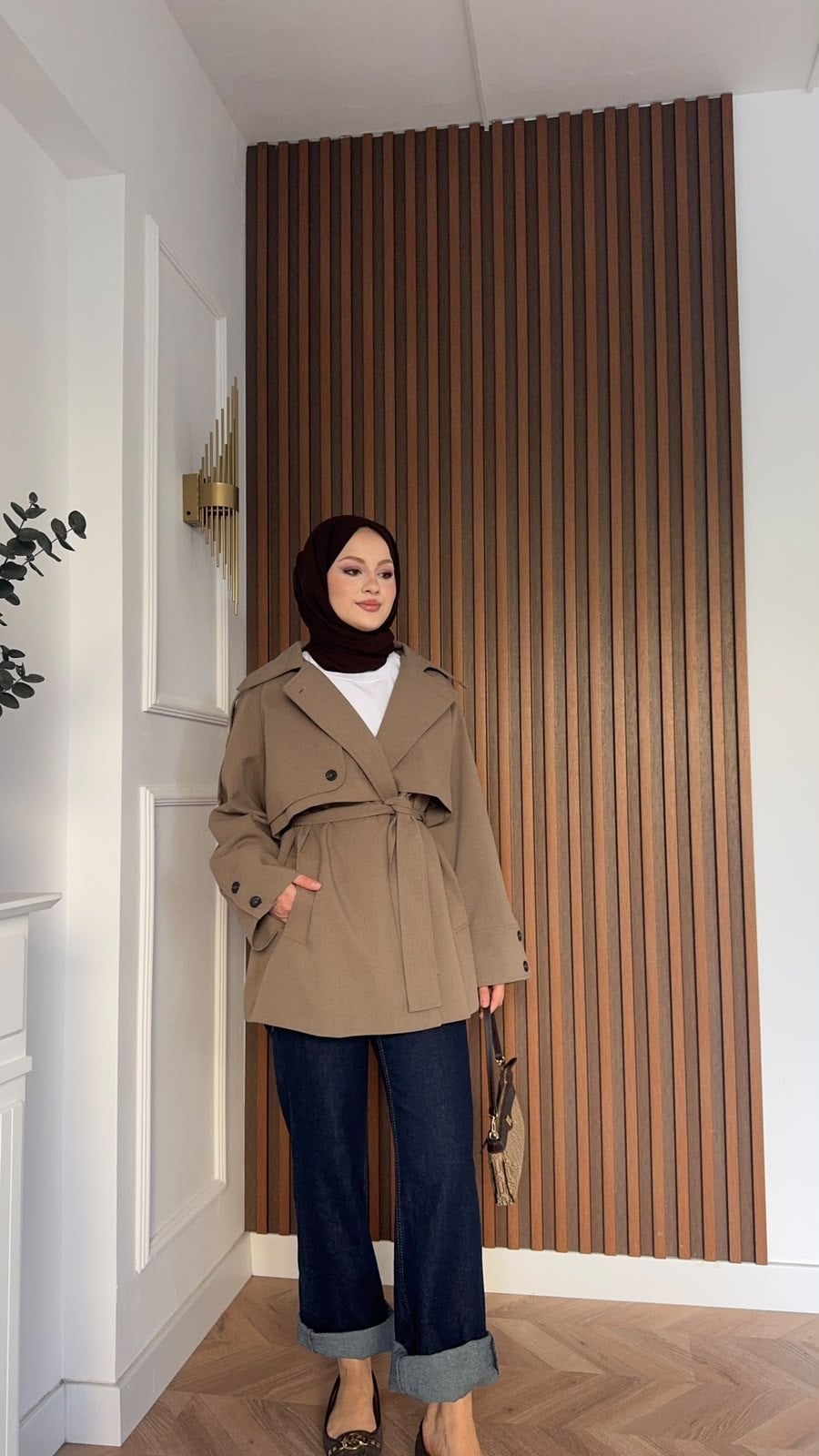 MEYSADESIGN TRENCKOT Kısa Gadget Oversize Trençkot Küf Yeşili