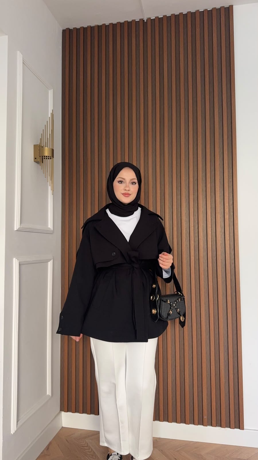 MEYSADESIGN TRENCKOT Kısa Gadget Oversize Trençkot Siyah
