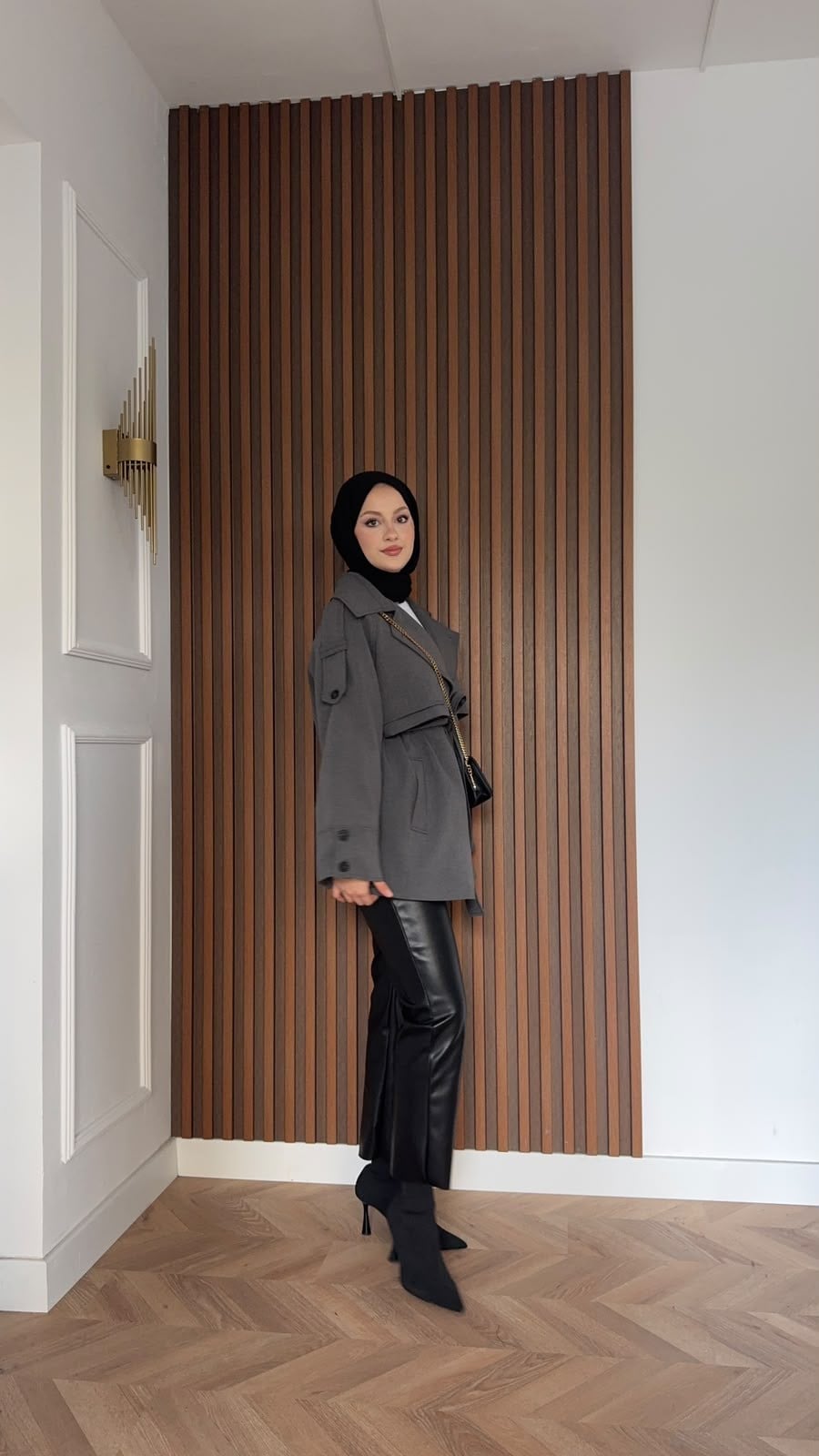 MEYSADESIGN TRENCKOT Kısa Gadget Oversize Trençkot Antrasit
