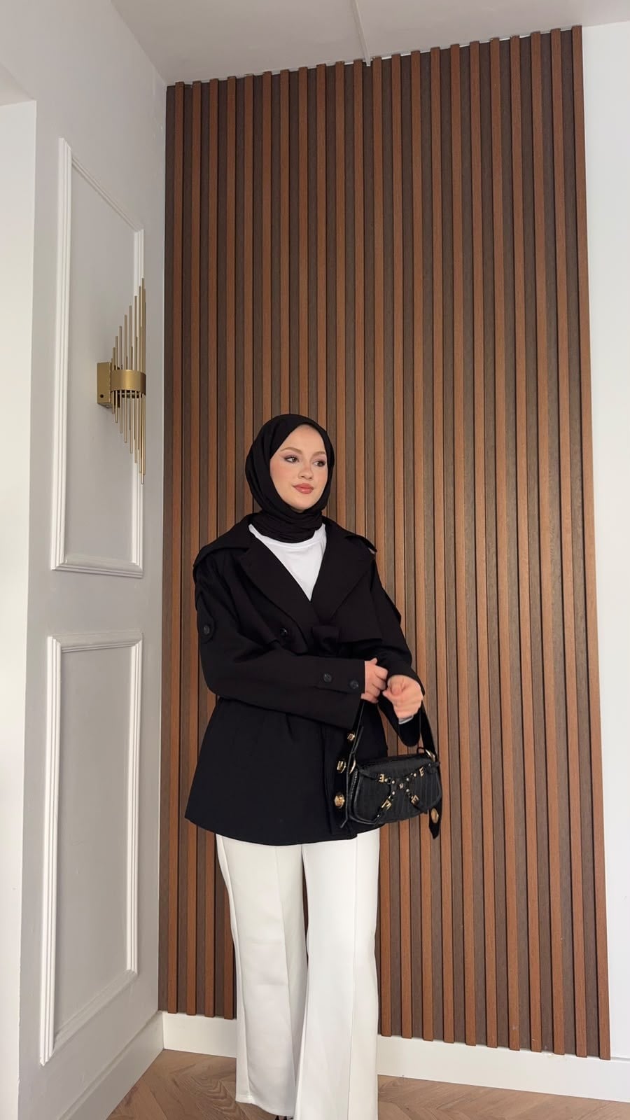 MEYSADESIGN TRENCKOT Kısa Gadget Oversize Trençkot Siyah