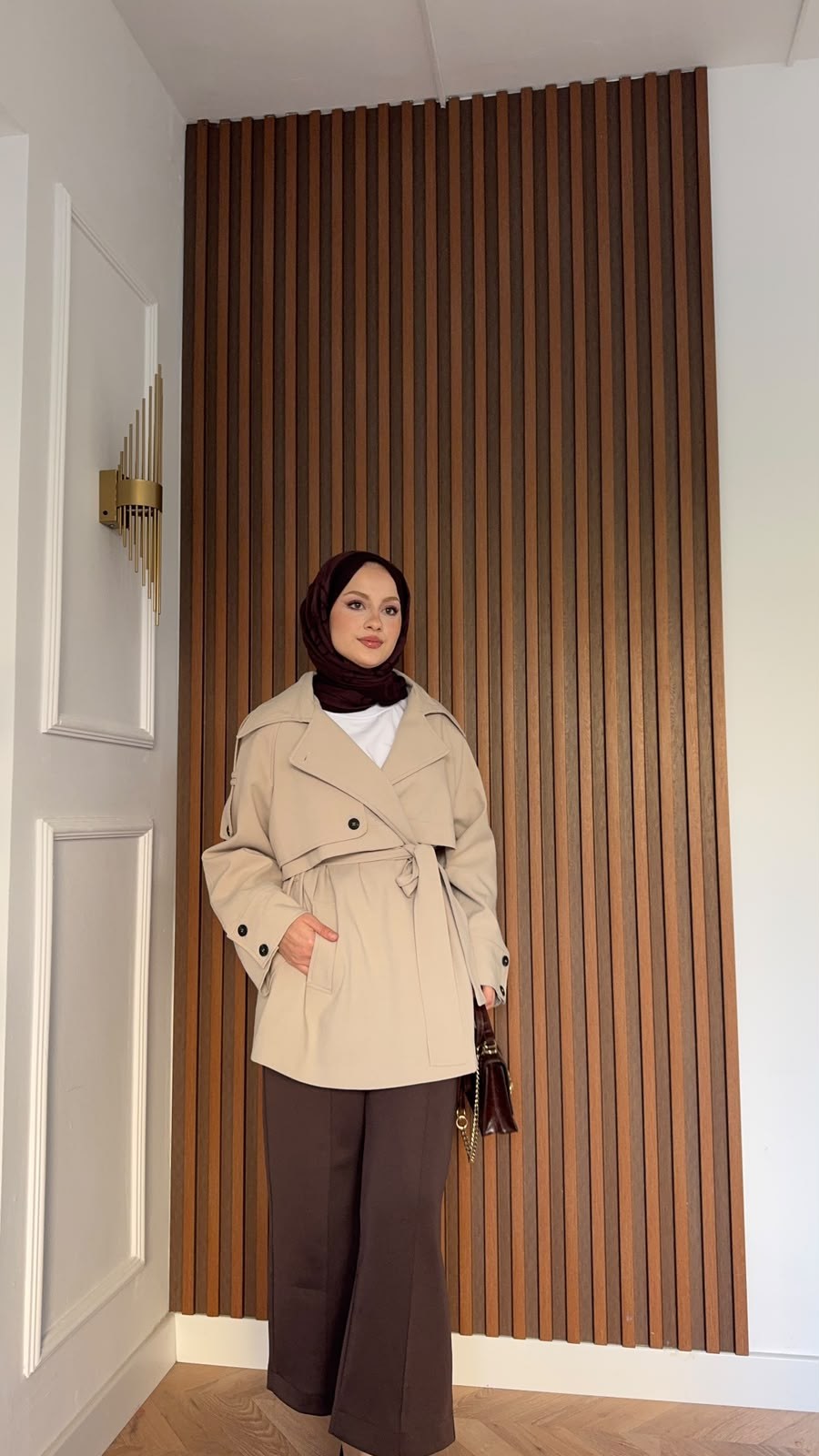 MEYSADESIGN TRENCKOT Kısa Gadget Oversize Trençkot Bej