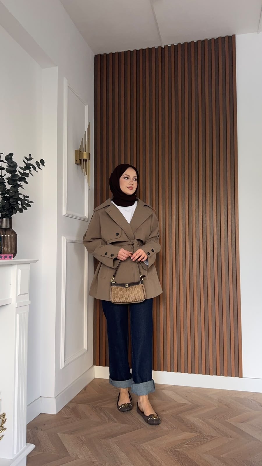 MEYSADESIGN TRENCKOT Kısa Gadget Oversize Trençkot Küf Yeşili