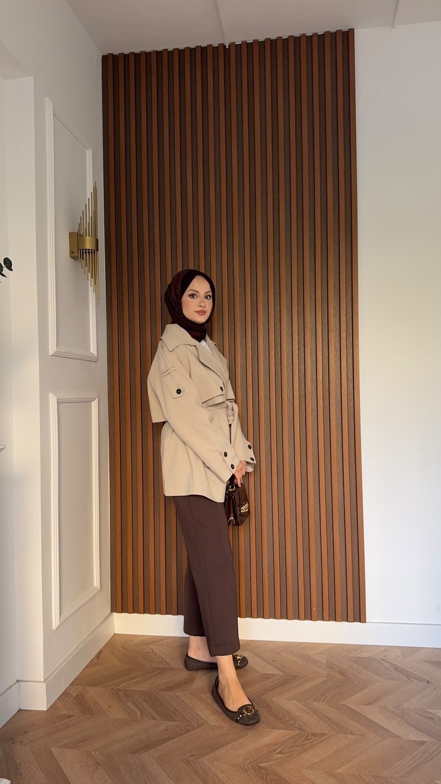 MEYSADESIGN TRENCKOT Kısa Gadget Oversize Trençkot Bej