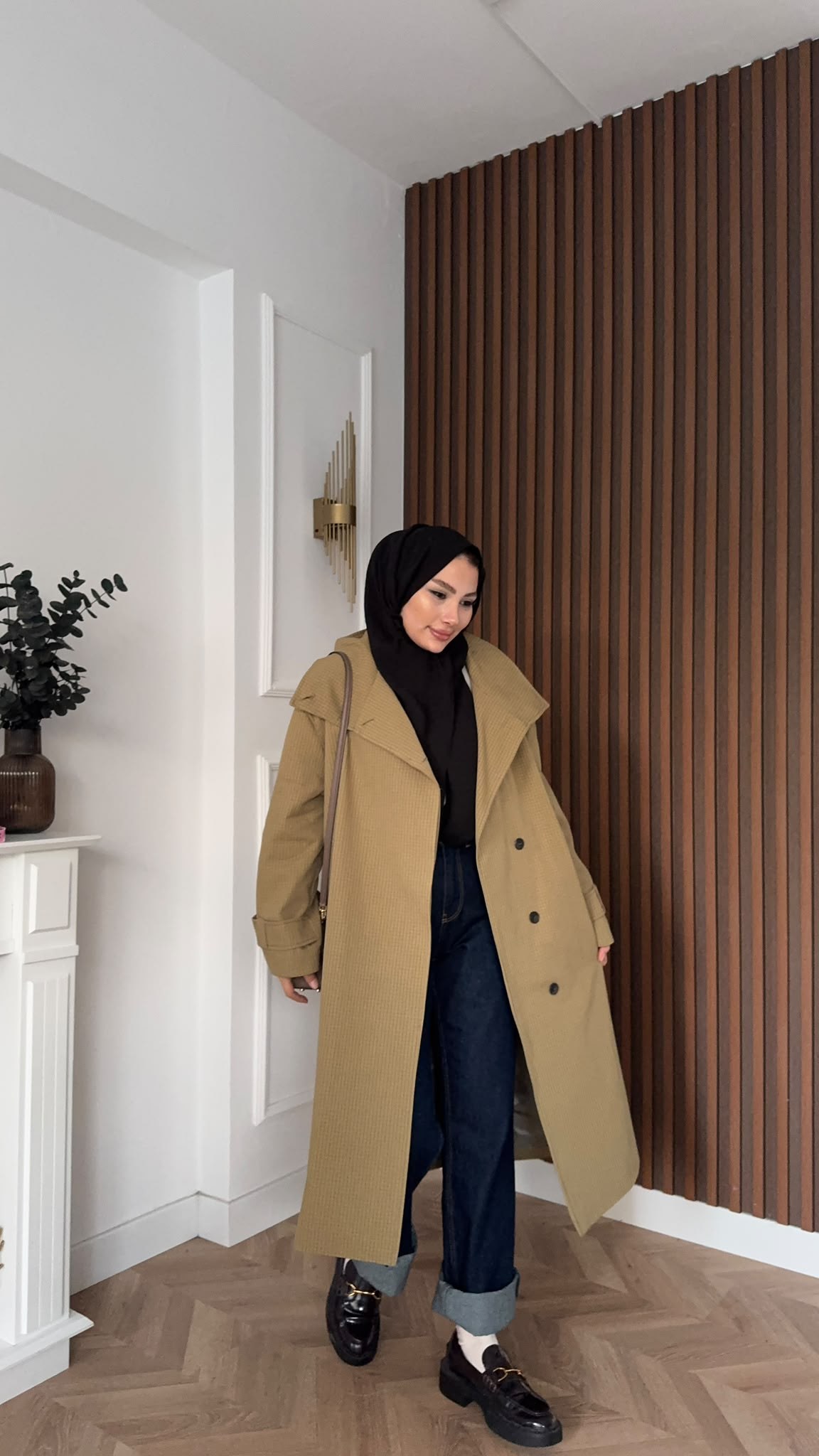 MEYSADESIGN TRENCKOT Mini Ekoseli Gadget Trençkot Yağ Yeşili