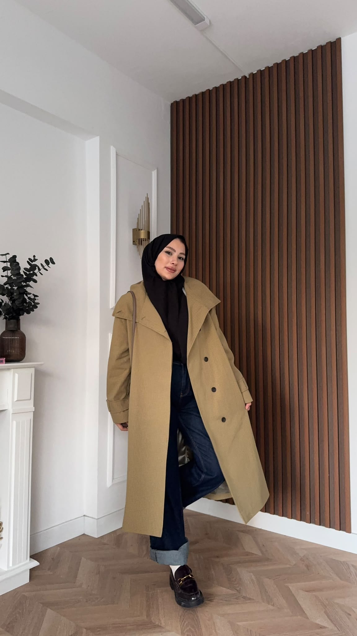 MEYSADESIGN TRENCKOT Mini Ekoseli Gadget Trençkot Yağ Yeşili