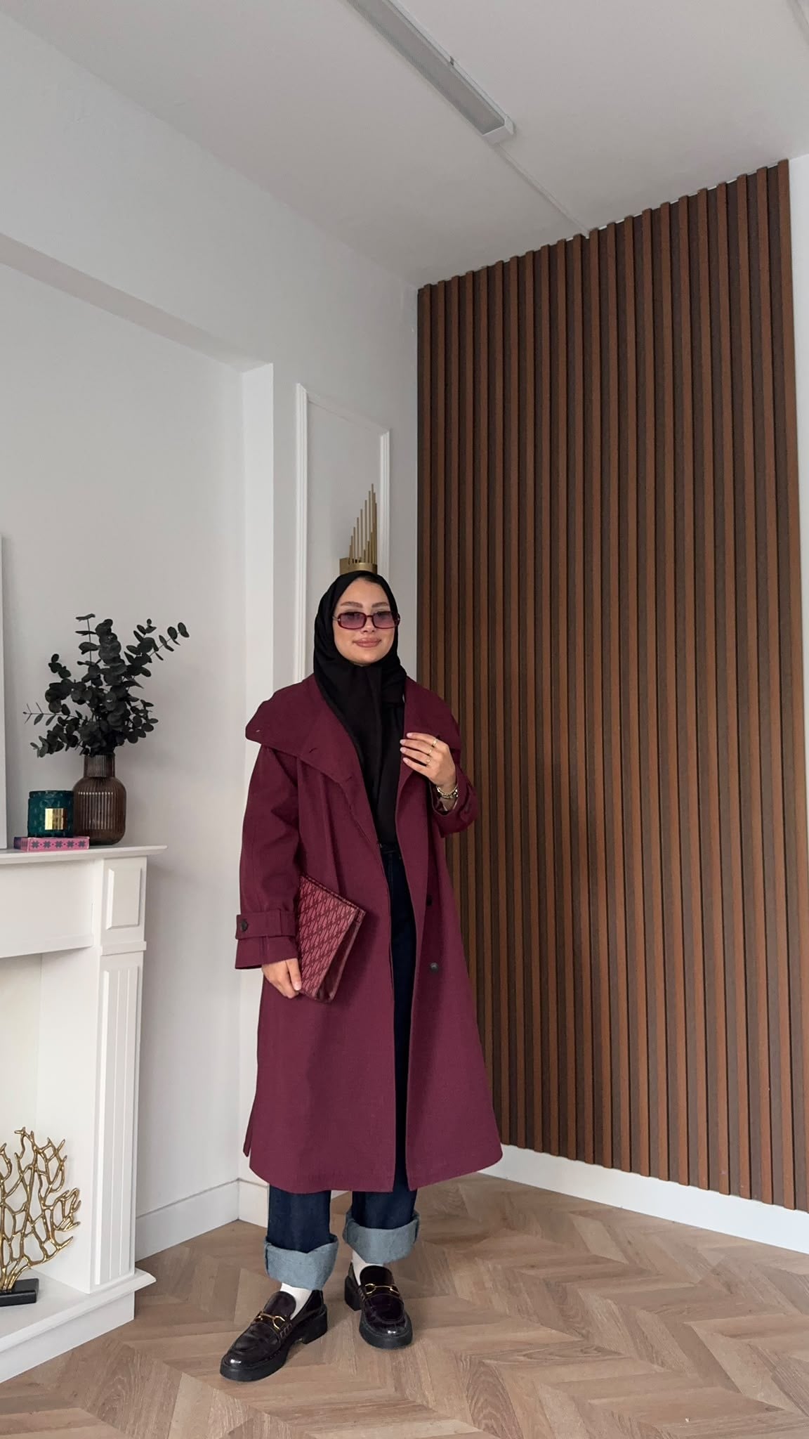 MEYSADESIGN TRENCKOT Mini Ekoseli Gadget Trençkot Bordo