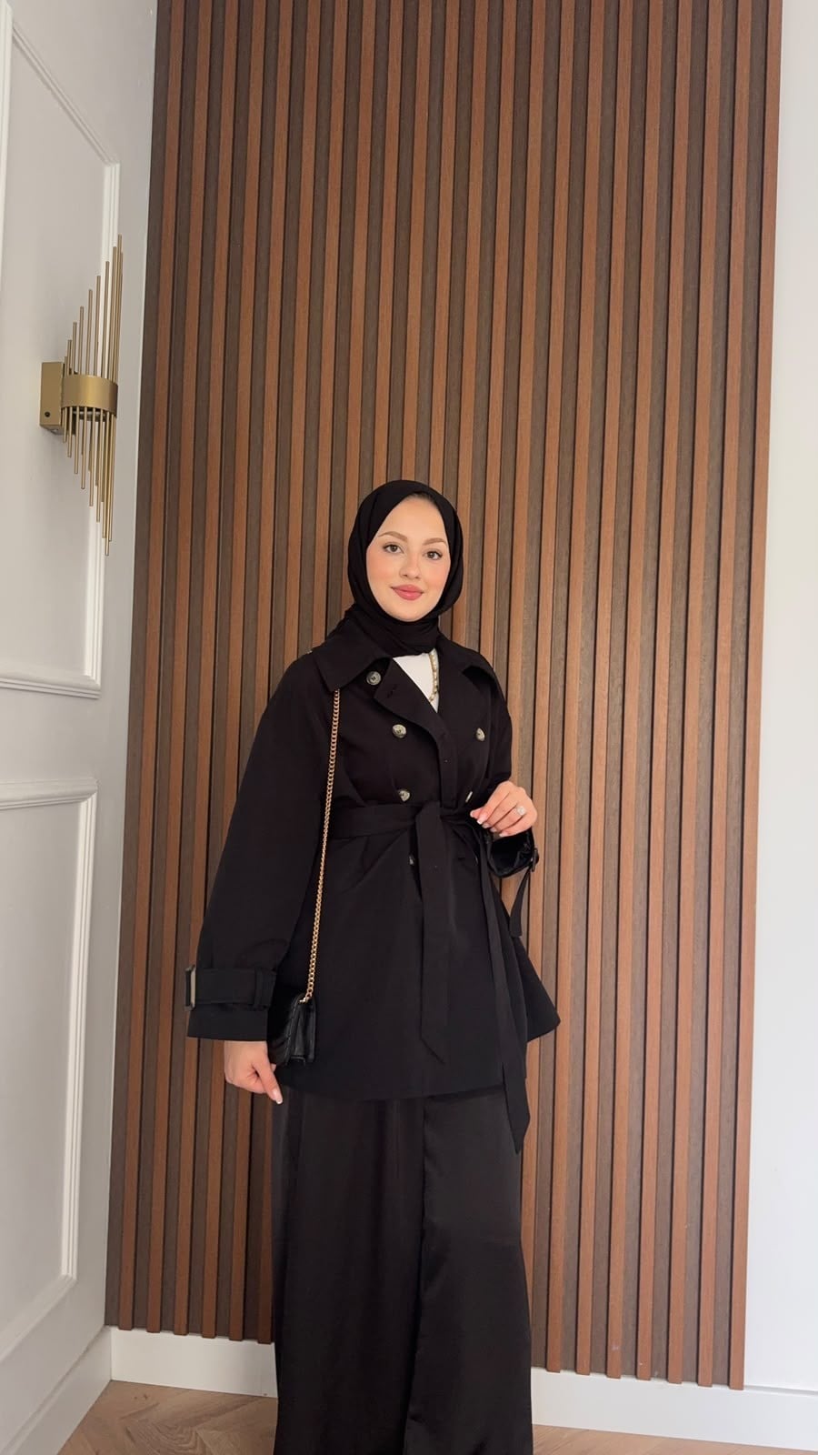 MEYSADESIGN TRENCKOT Pelerin Detaylı Gabardin Trençkot Siyah