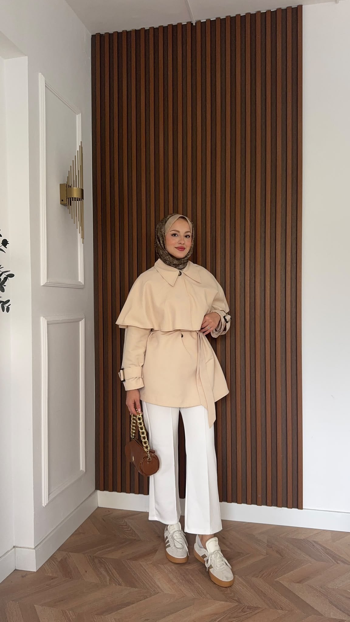MEYSADESIGN TRENCKOT Pelerin Detaylı Gabardin Trençkot Bej