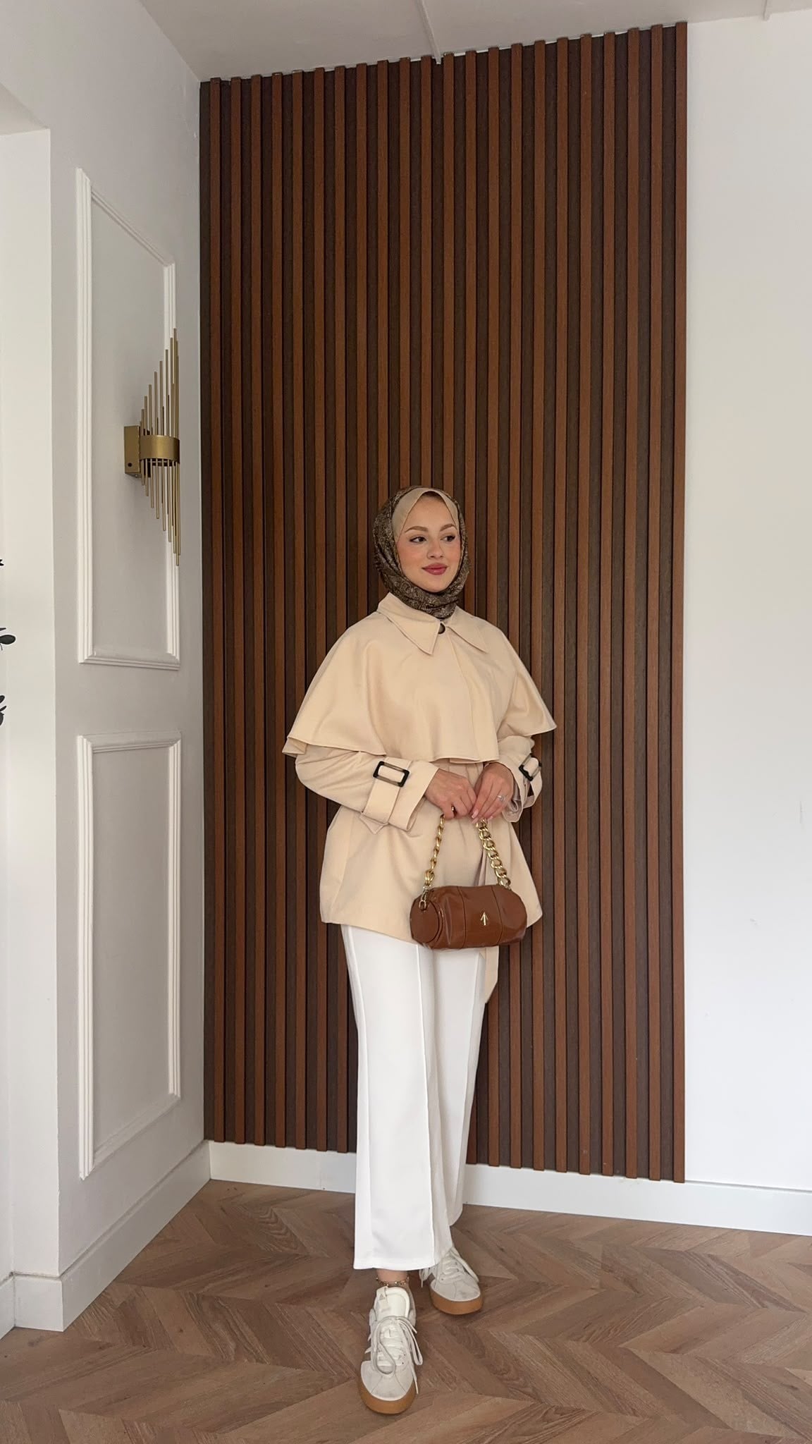 MEYSADESIGN TRENCKOT Pelerin Detaylı Gabardin Trençkot Bej