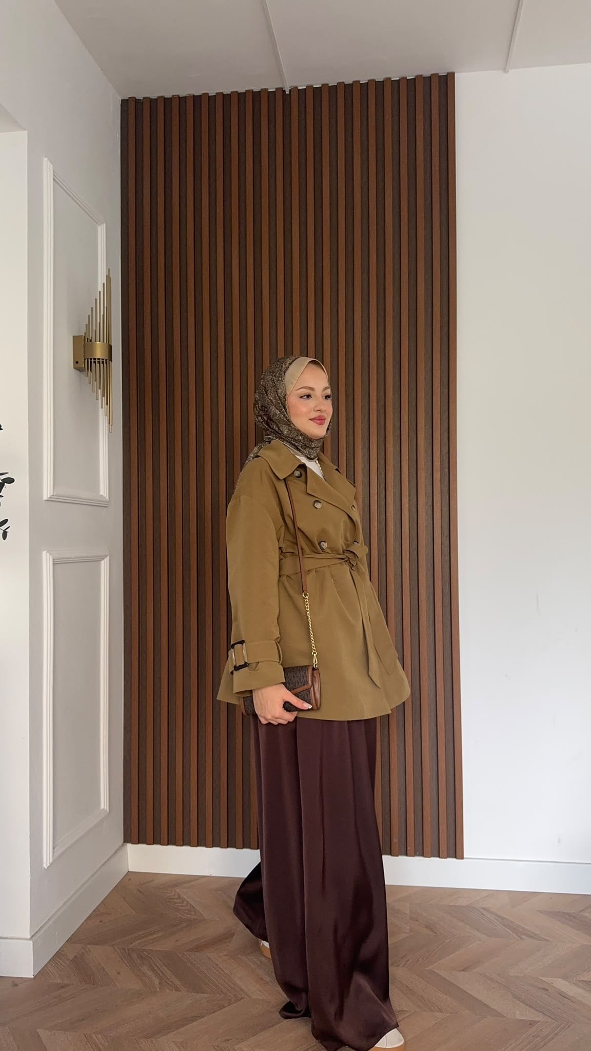 MEYSADESIGN TRENCKOT Pelerin Detaylı Gabardin Trençkot Yağ Yeşili