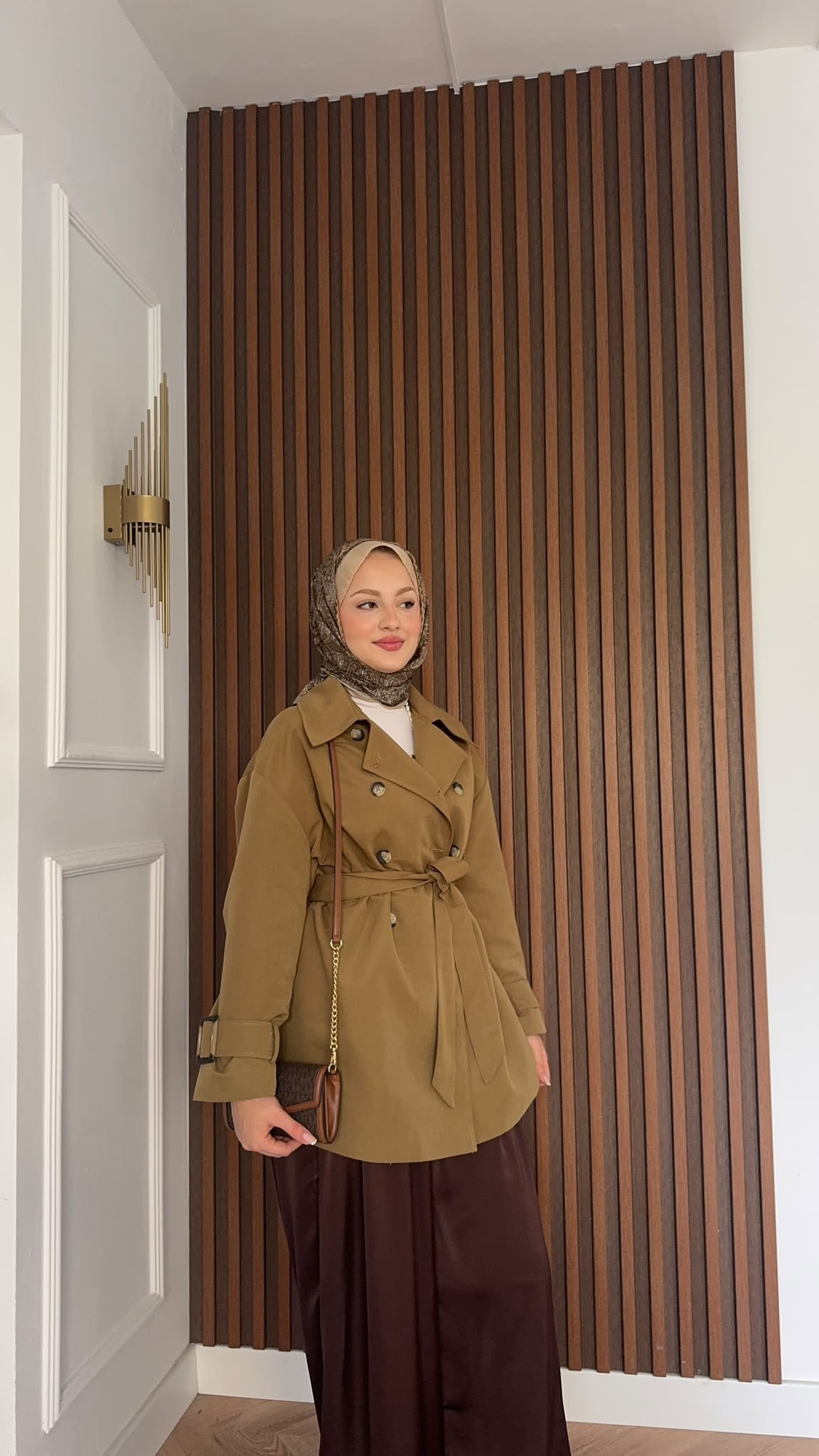 MEYSADESIGN TRENCKOT Pelerin Detaylı Gabardin Trençkot Yağ Yeşili