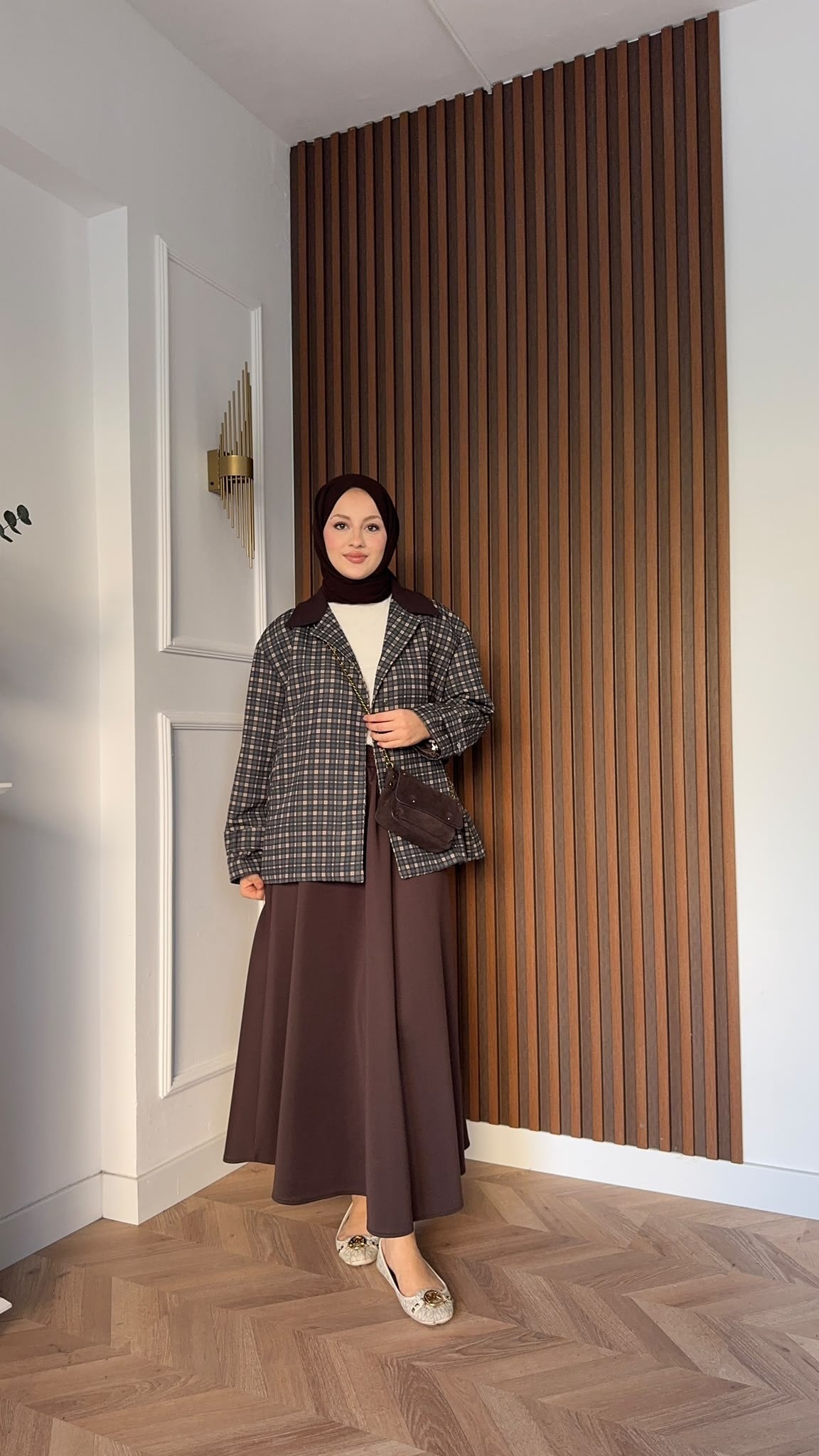 MEYSADESIGN TRENCKOT Sove Ekoseli Trençkot Büyük Ekoseli