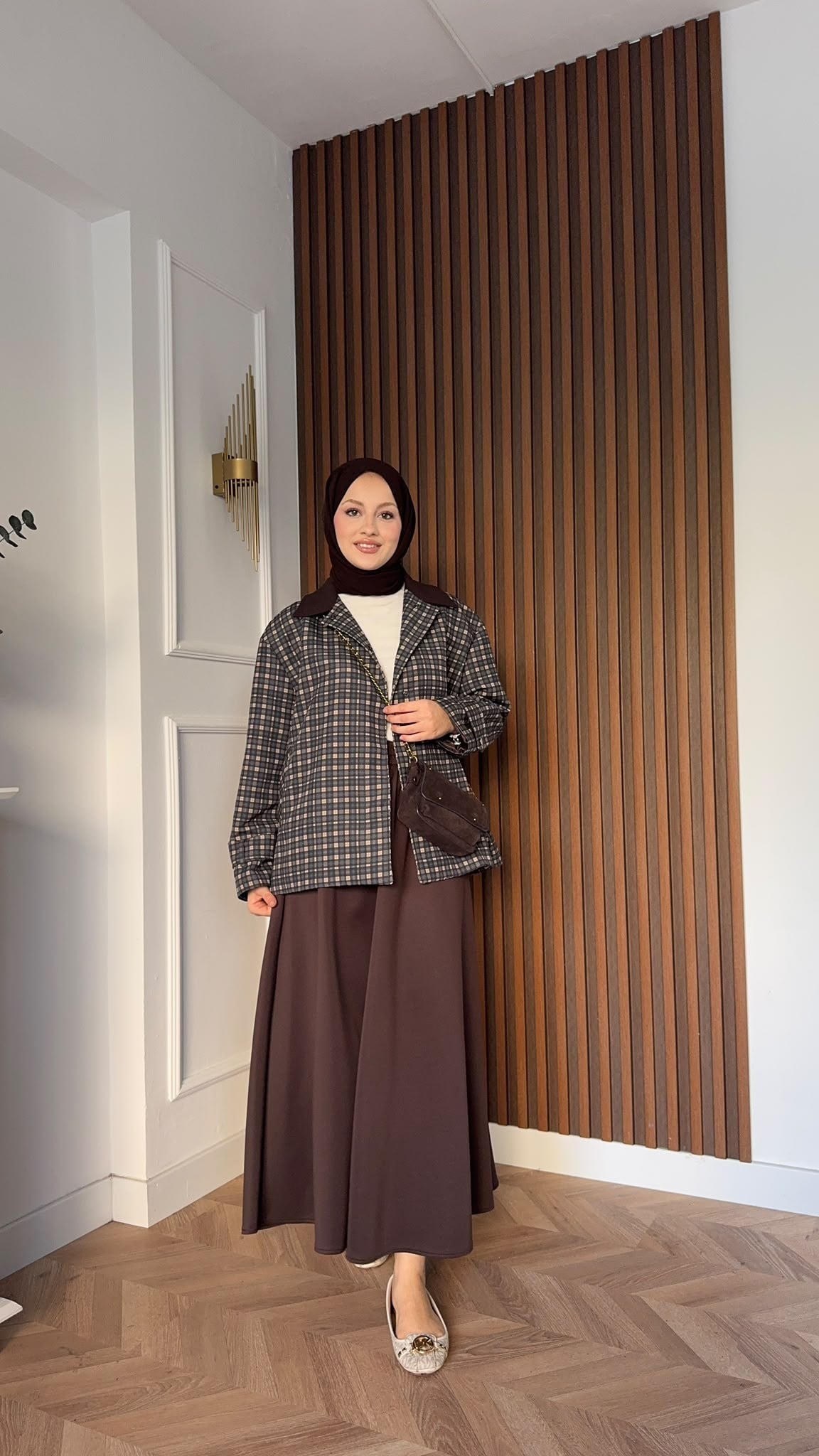 MEYSADESIGN TRENCKOT Sove Ekoseli Trençkot Büyük Ekoseli
