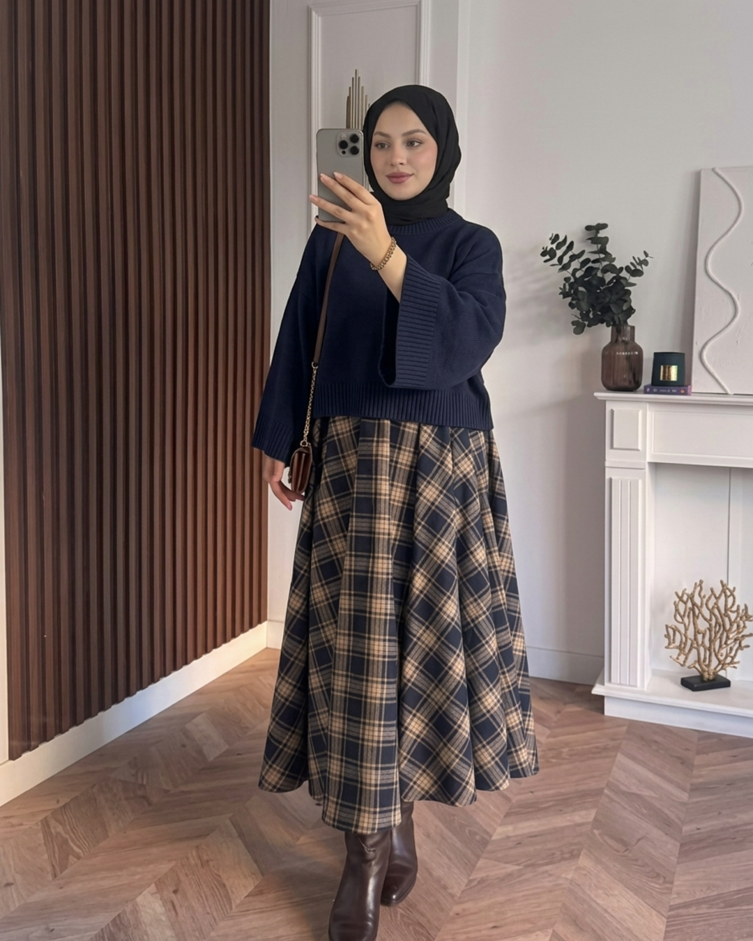 MEYSADESIGN TRİKO KAZAK Crop Etek Üstü Kazak Lacivert