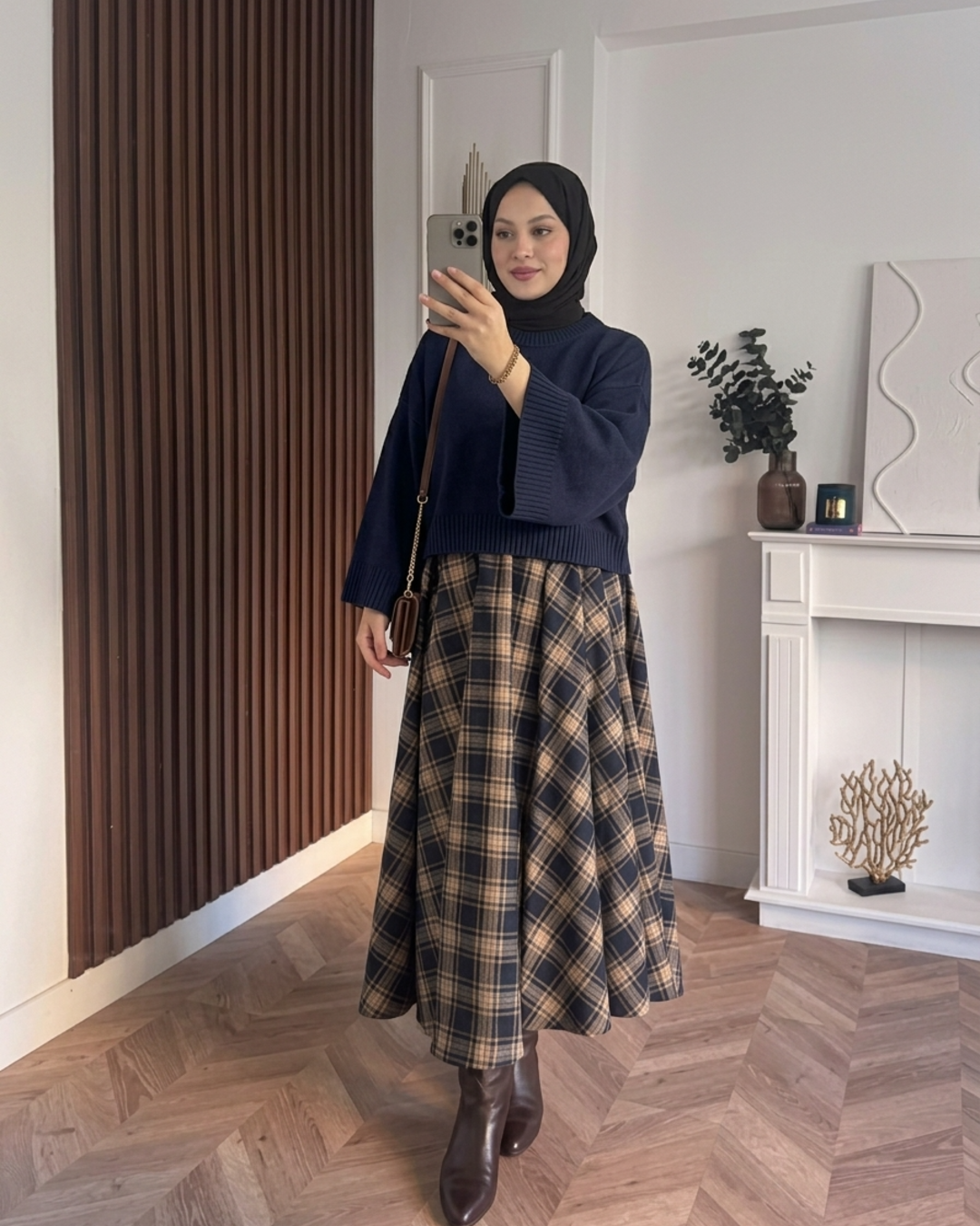 MEYSADESIGN TRİKO KAZAK Crop Etek Üstü Kazak Lacivert