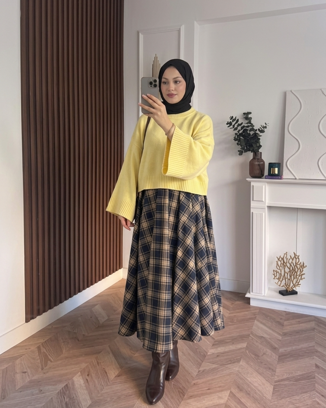 MEYSADESIGN TRİKO KAZAK Crop Etek Üstü Kazak Sarı