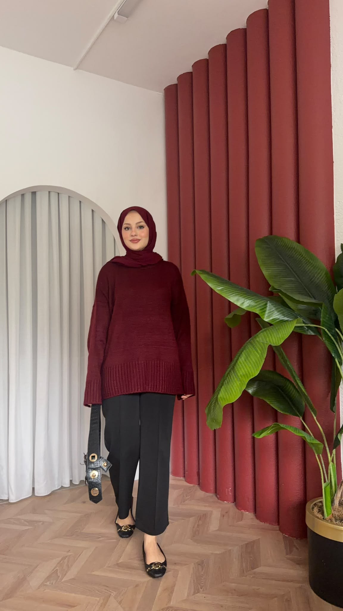 MEYSADESIGN TRİKO KAZAK Riyal Yumoş Kazak Bordo