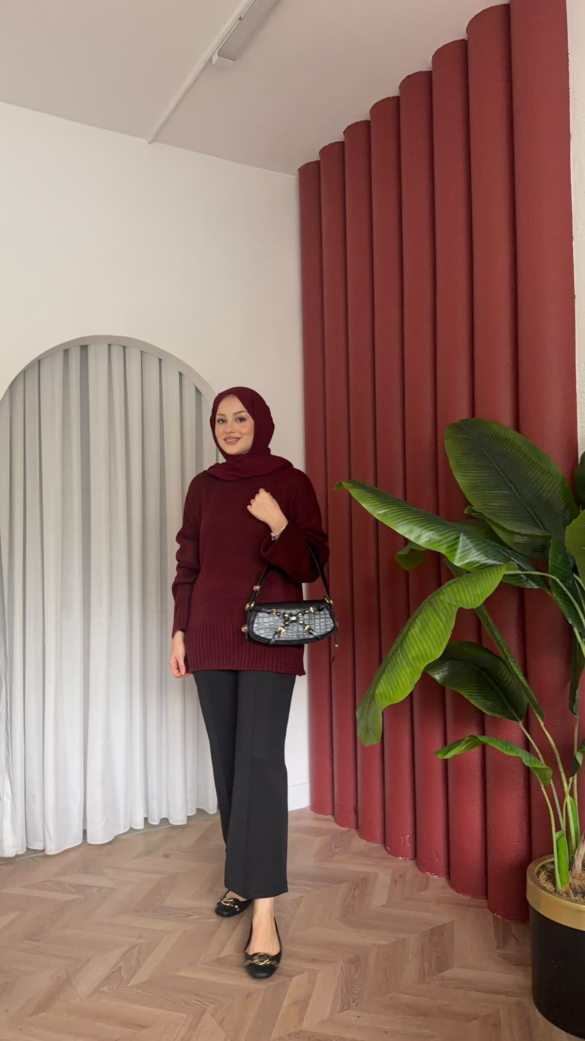 MEYSADESIGN TRİKO KAZAK Riyal Yumoş Kazak Bordo