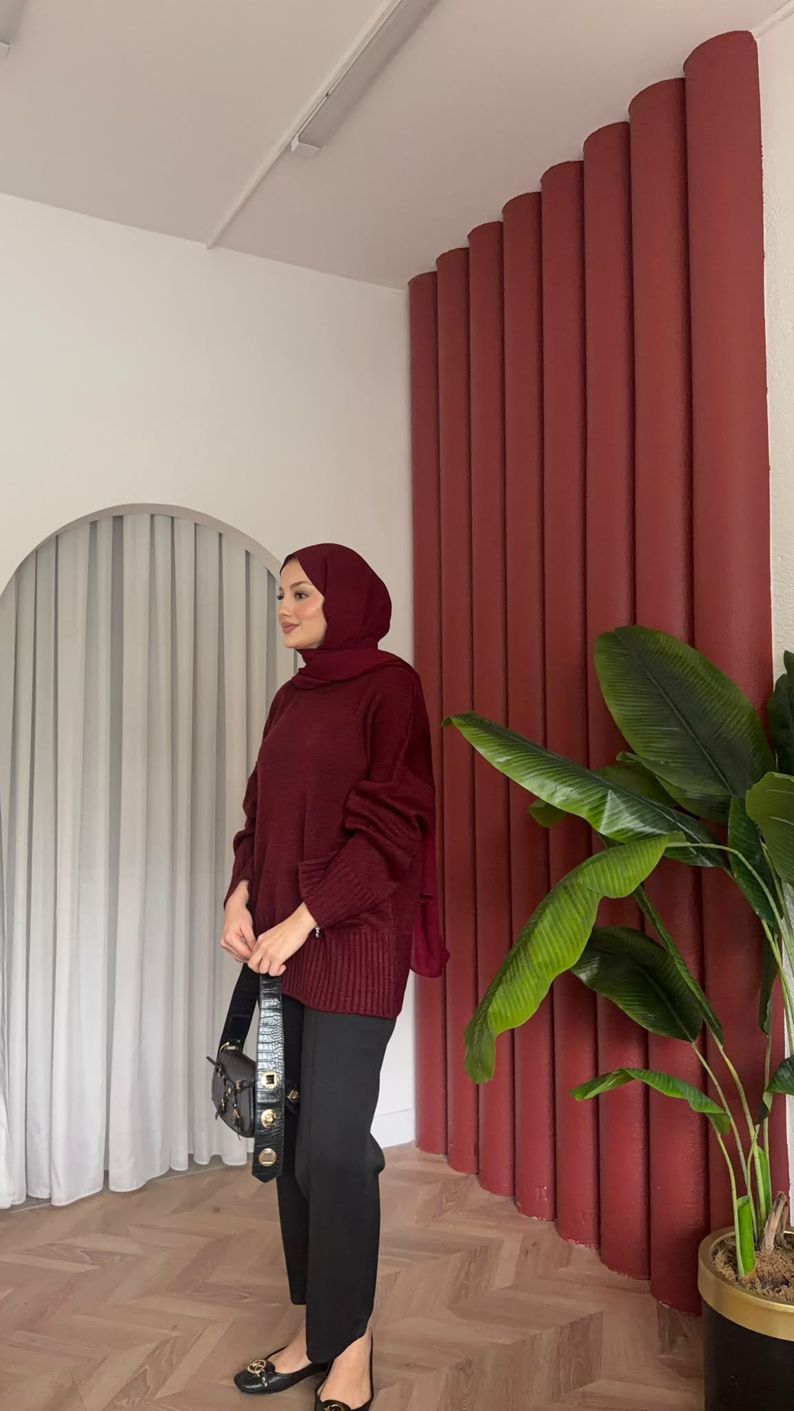 MEYSADESIGN TRİKO KAZAK Riyal Yumoş Kazak Bordo