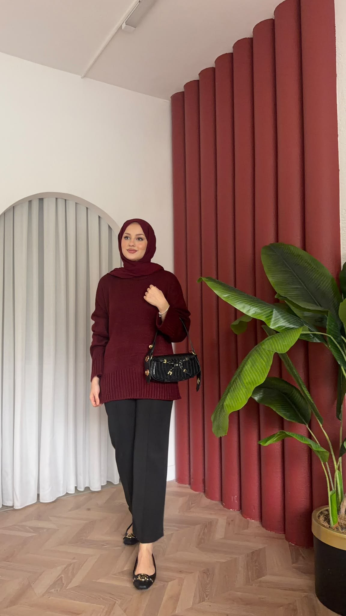 MEYSADESIGN TRİKO KAZAK Riyal Yumoş Kazak Bordo